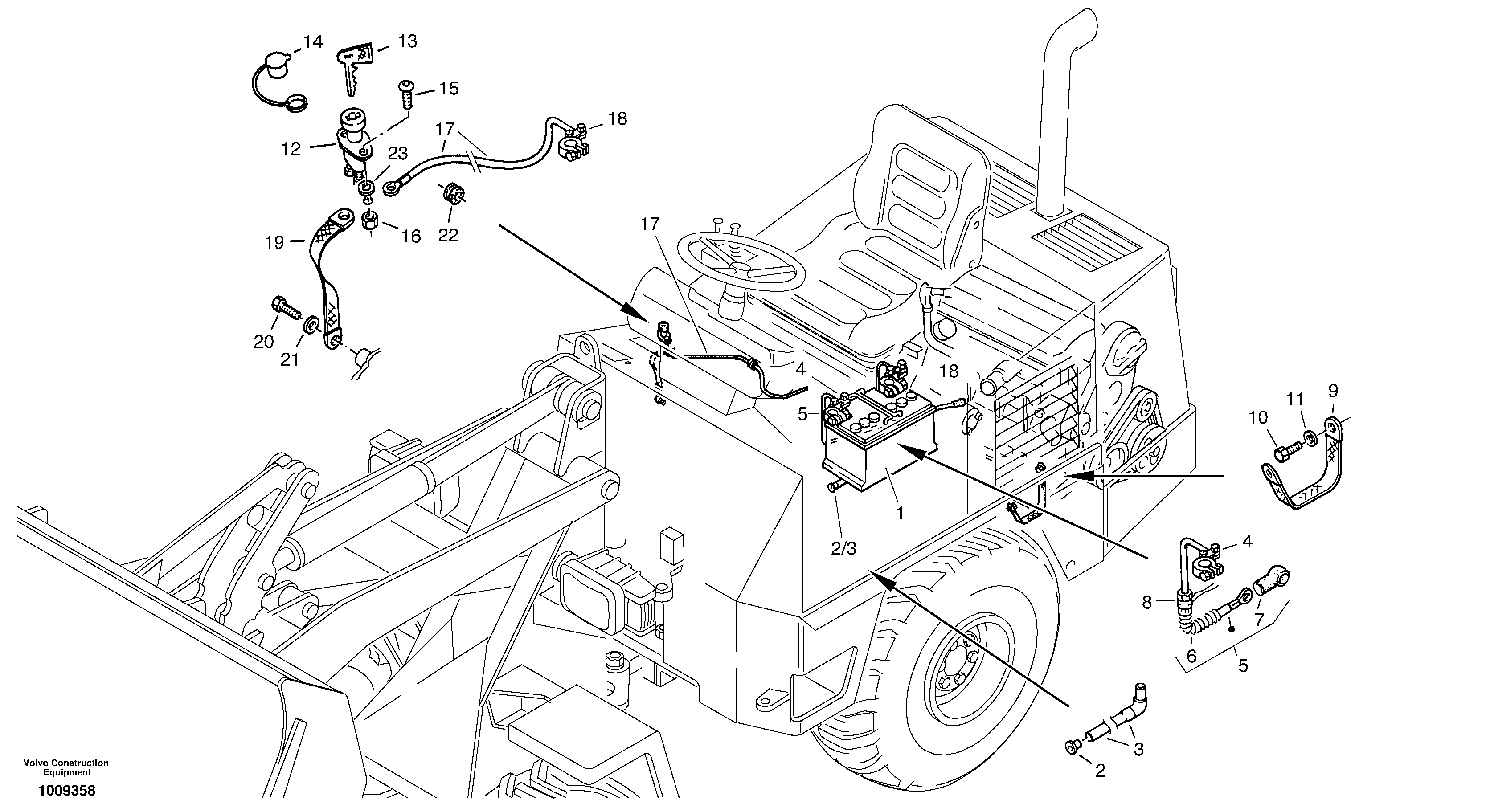 Схема запчастей Volvo ZL302C SER NO 2404001 - - 32385 Батарея аккумуляторная 