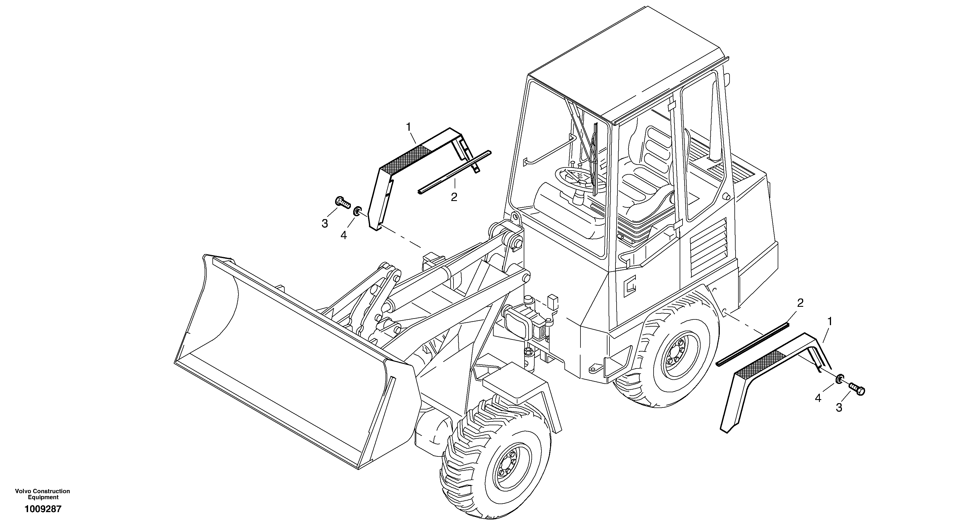 Схема запчастей Volvo ZL302C SER NO 2404001 - - 32254 Mudguards - rear 