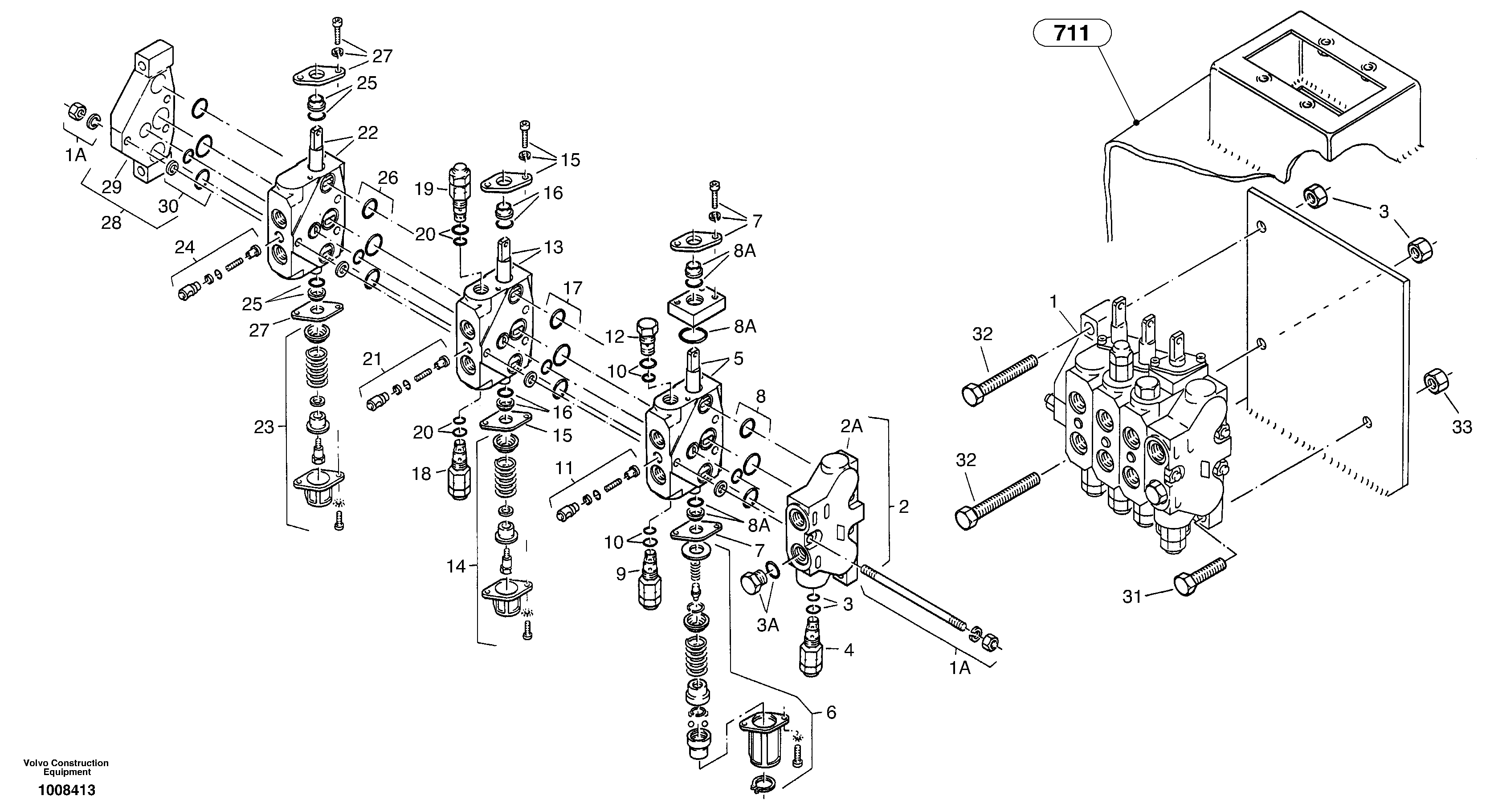 Схема запчастей Volvo ZL302C SER NO 2404001 - - 31605 Клапан регулирующий (распределительный) 