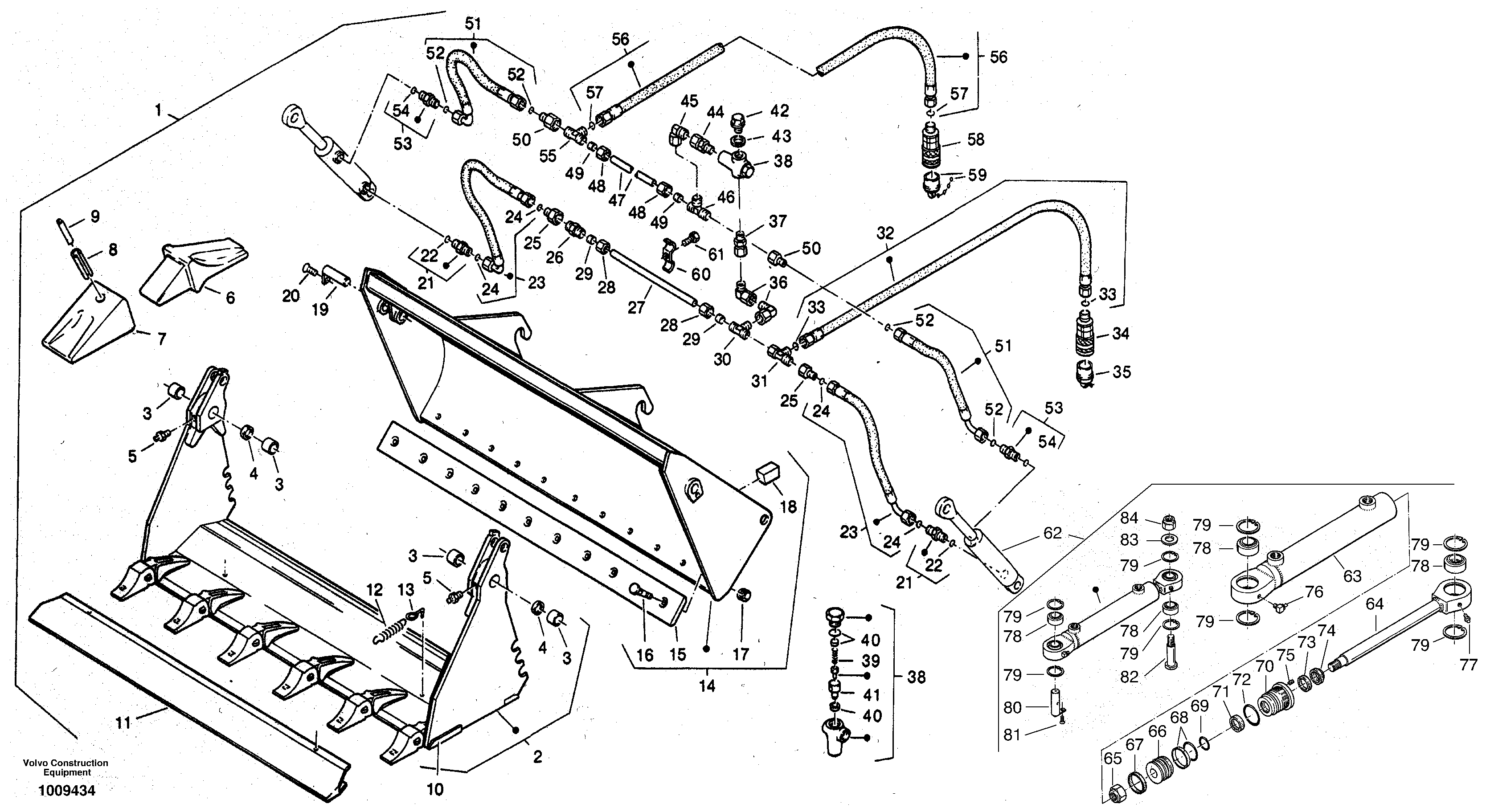 Схема запчастей Volvo ZL302C SER NO 2404001 - - 49848 Combined bucket 