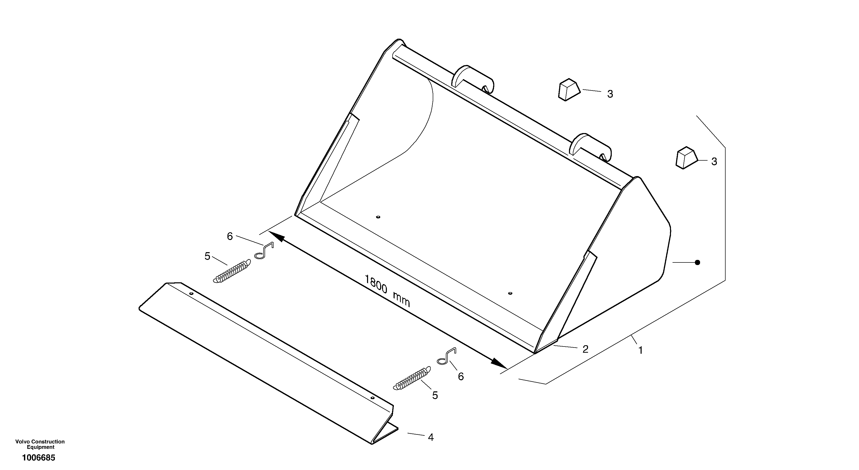 Схема запчастей Volvo ZL402C SER NO 6006001 - - 1380 Planing bucket 