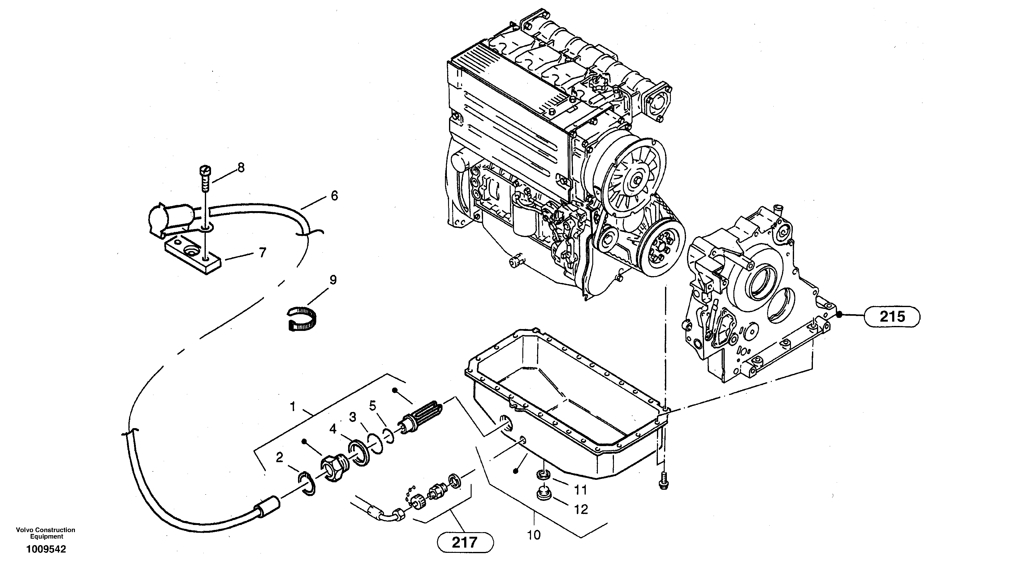 Схема запчастей Volvo ZL502C SER NO 0503001 - - 3203 Motor oil preheating 