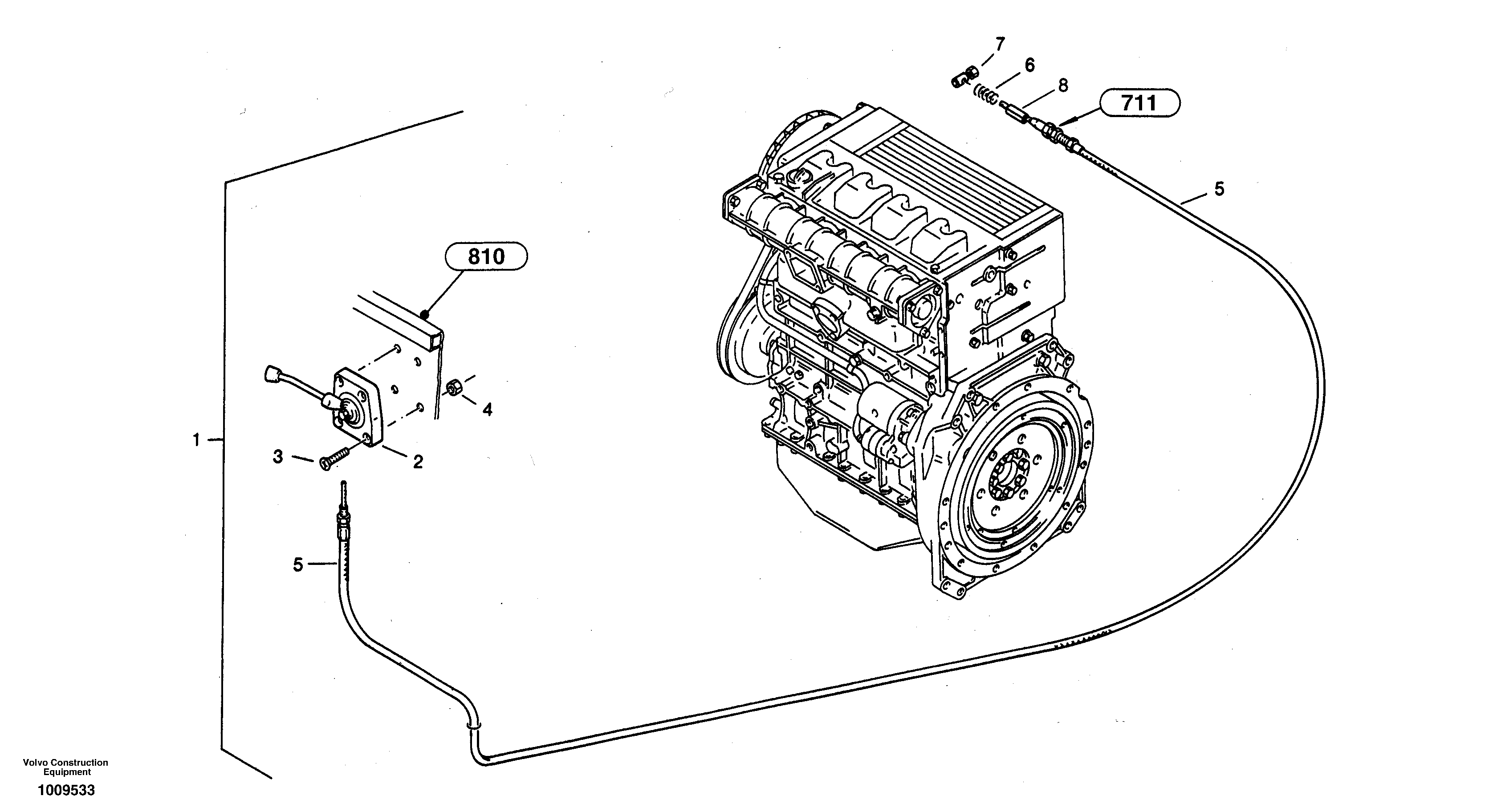 Схема запчастей Volvo ZL502C SER NO 0503001 - - 3206 Hand throttle 