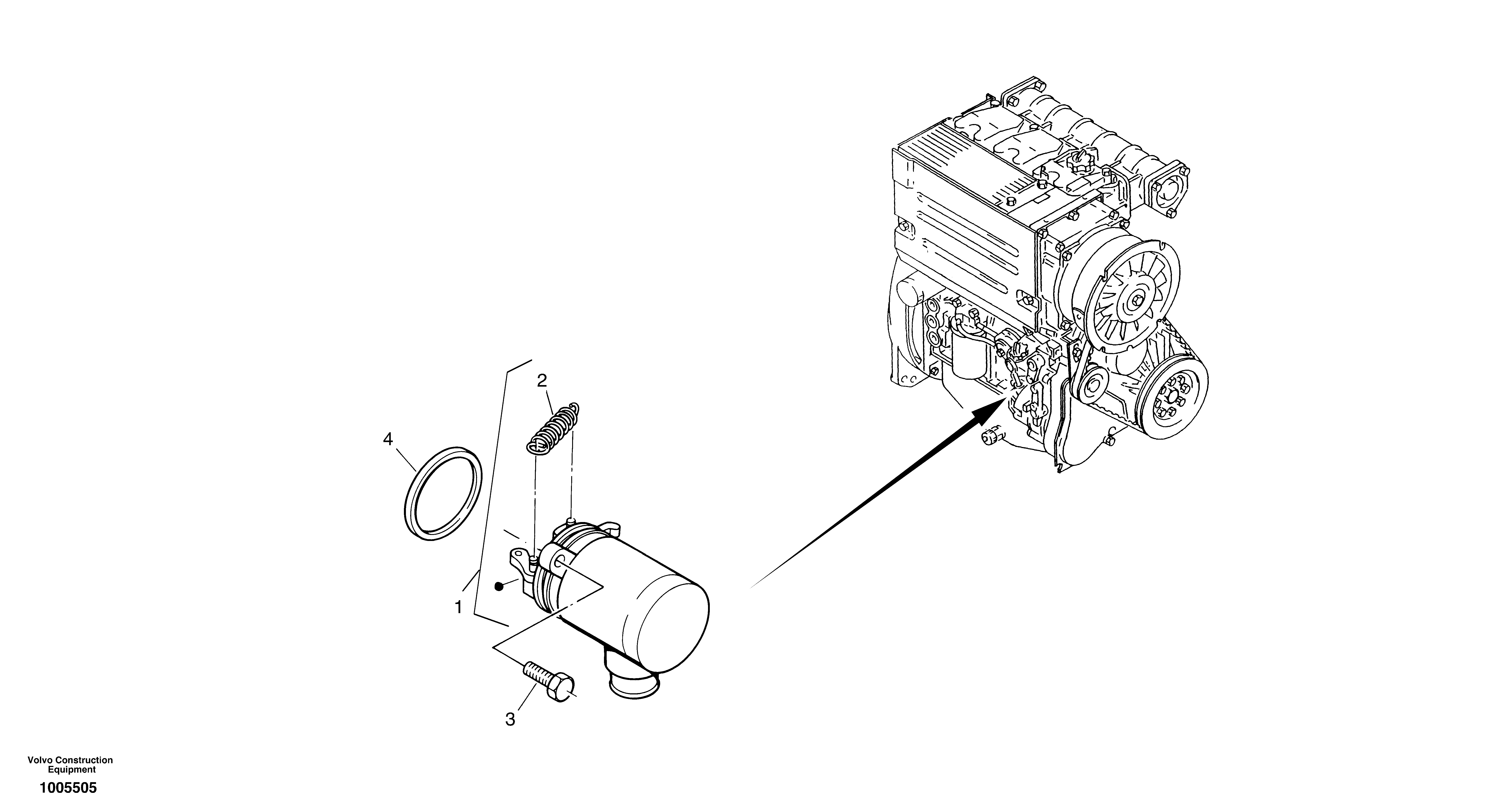 Схема запчастей Volvo ZL502C SER NO 0503001 - - 3207 Engine stop device 