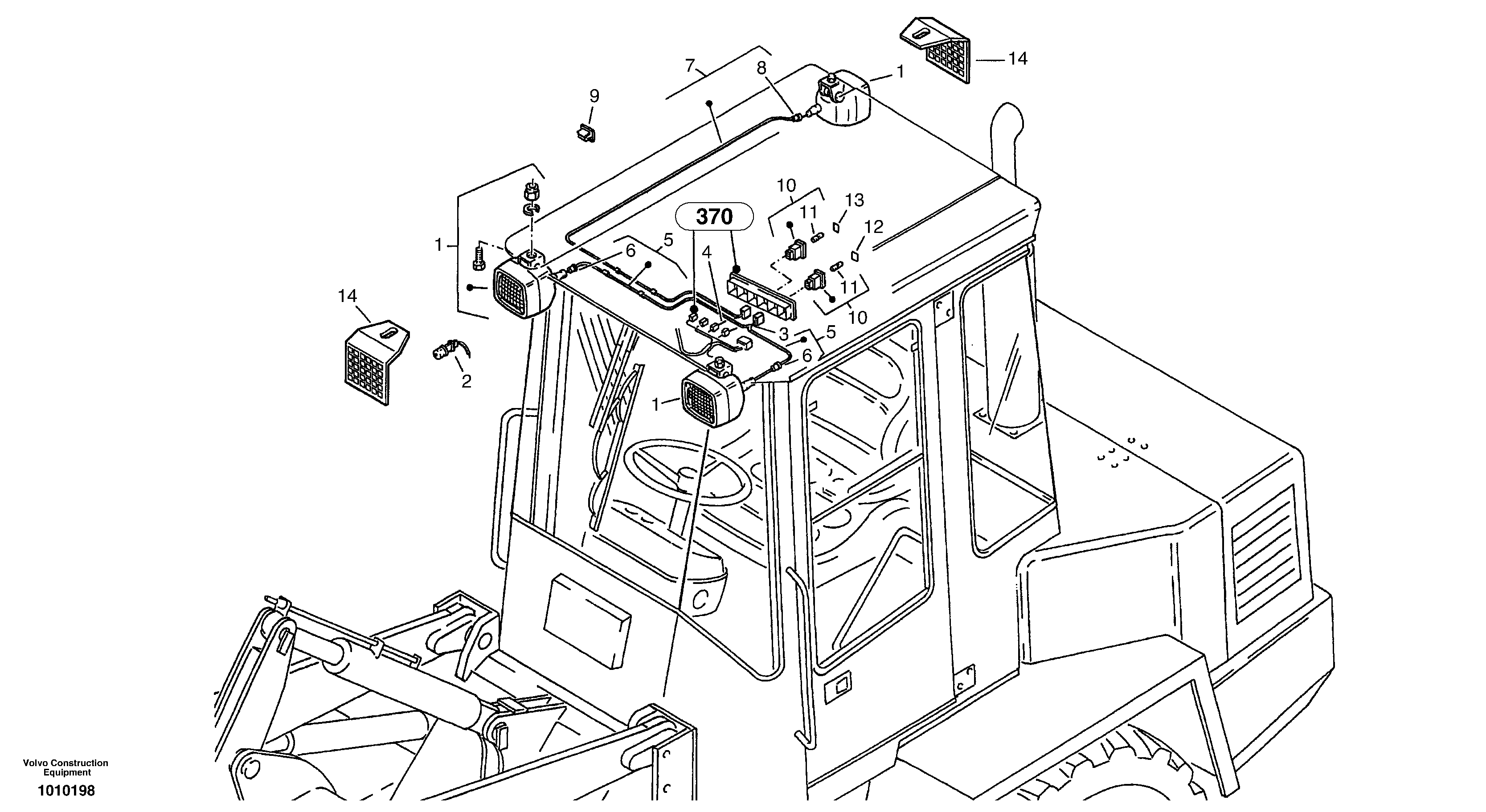 Схема запчастей Volvo ZL502C SER NO 0503001 - - 3220 Work lights 