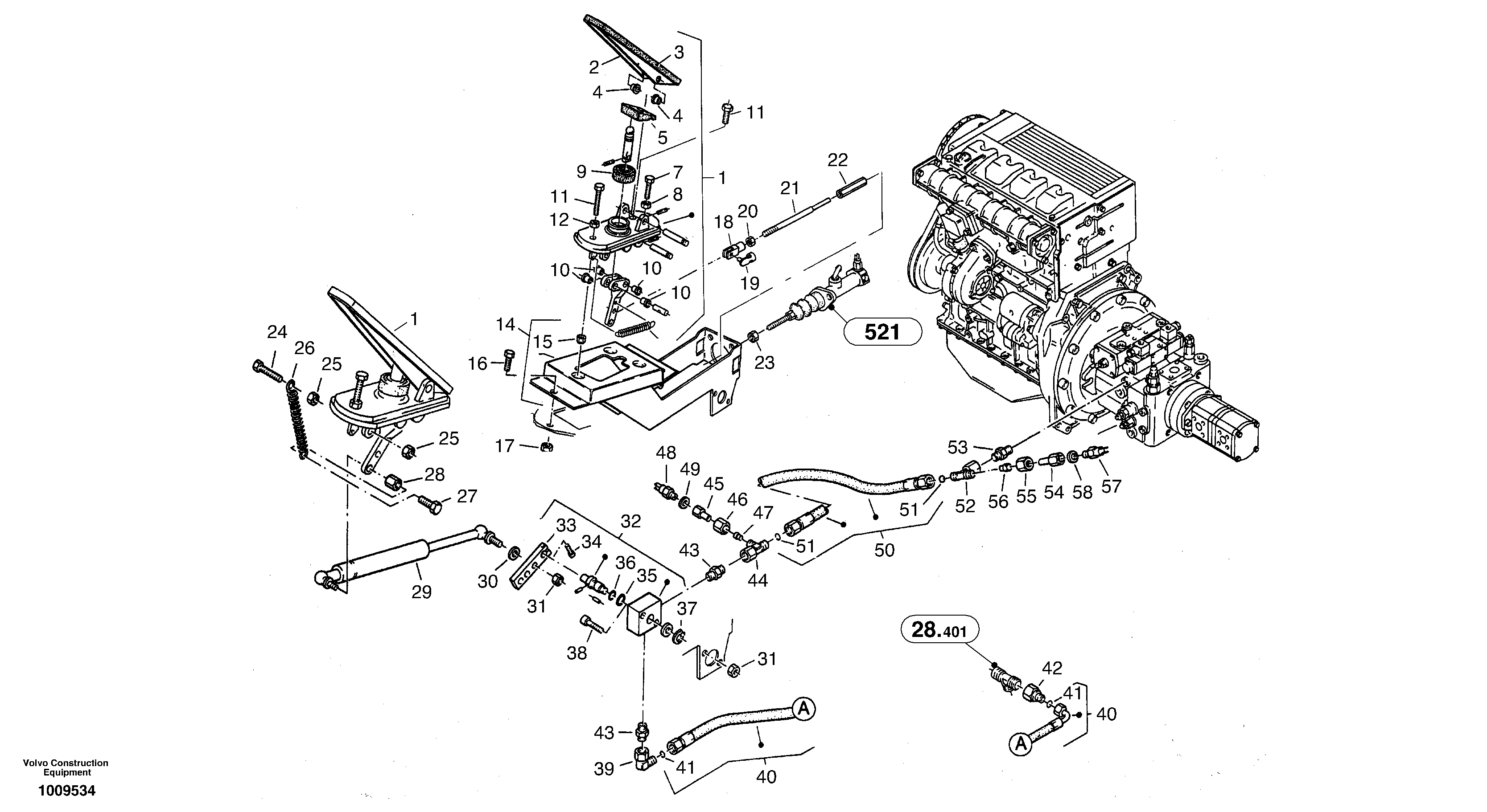Схема запчастей Volvo ZL502C SER NO 0503001 - - 81603 Inch control 