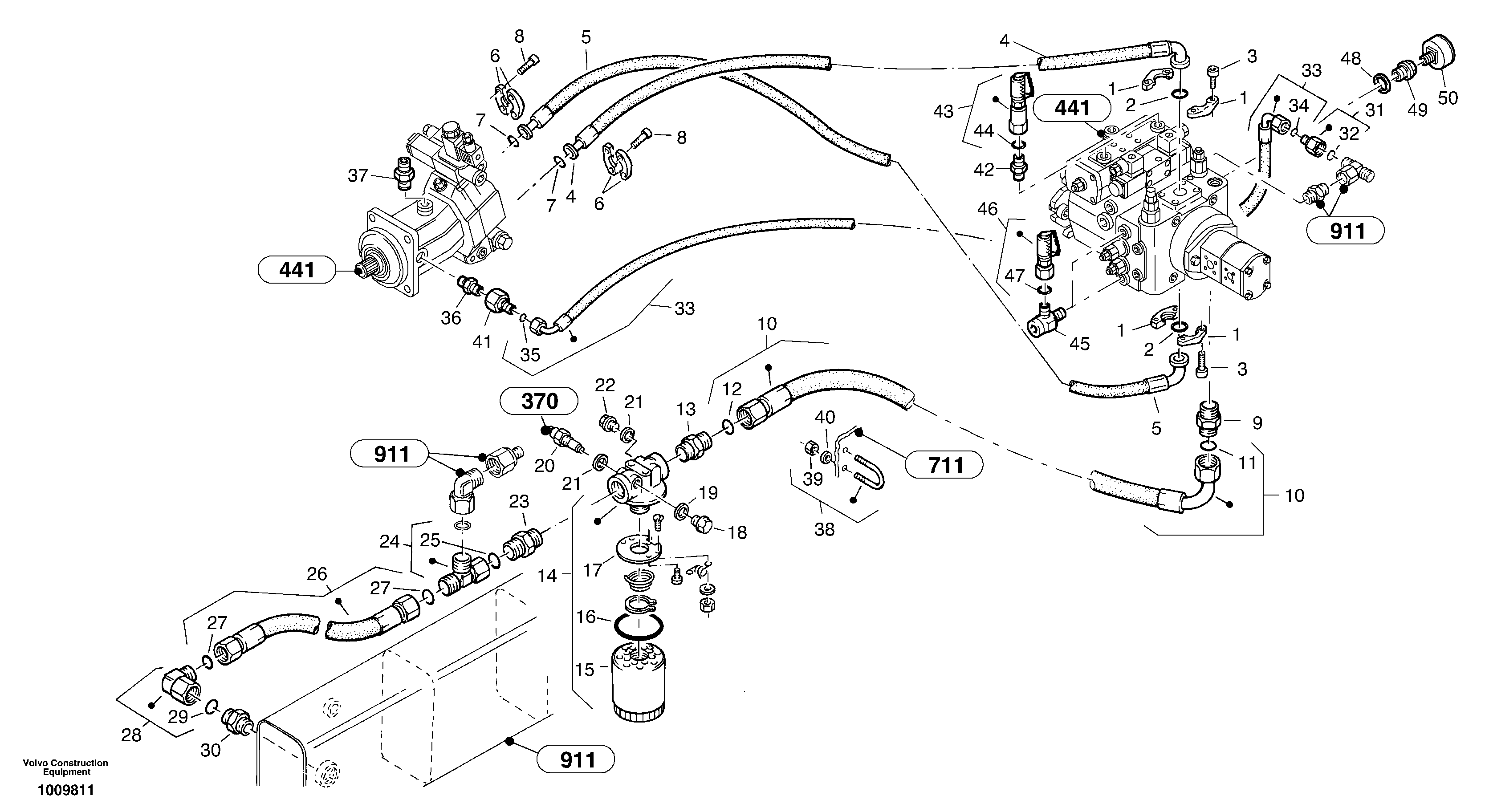 Схема запчастей Volvo ZL502C SER NO 0503001 - - 53279 Lines - hydrostatic drive 