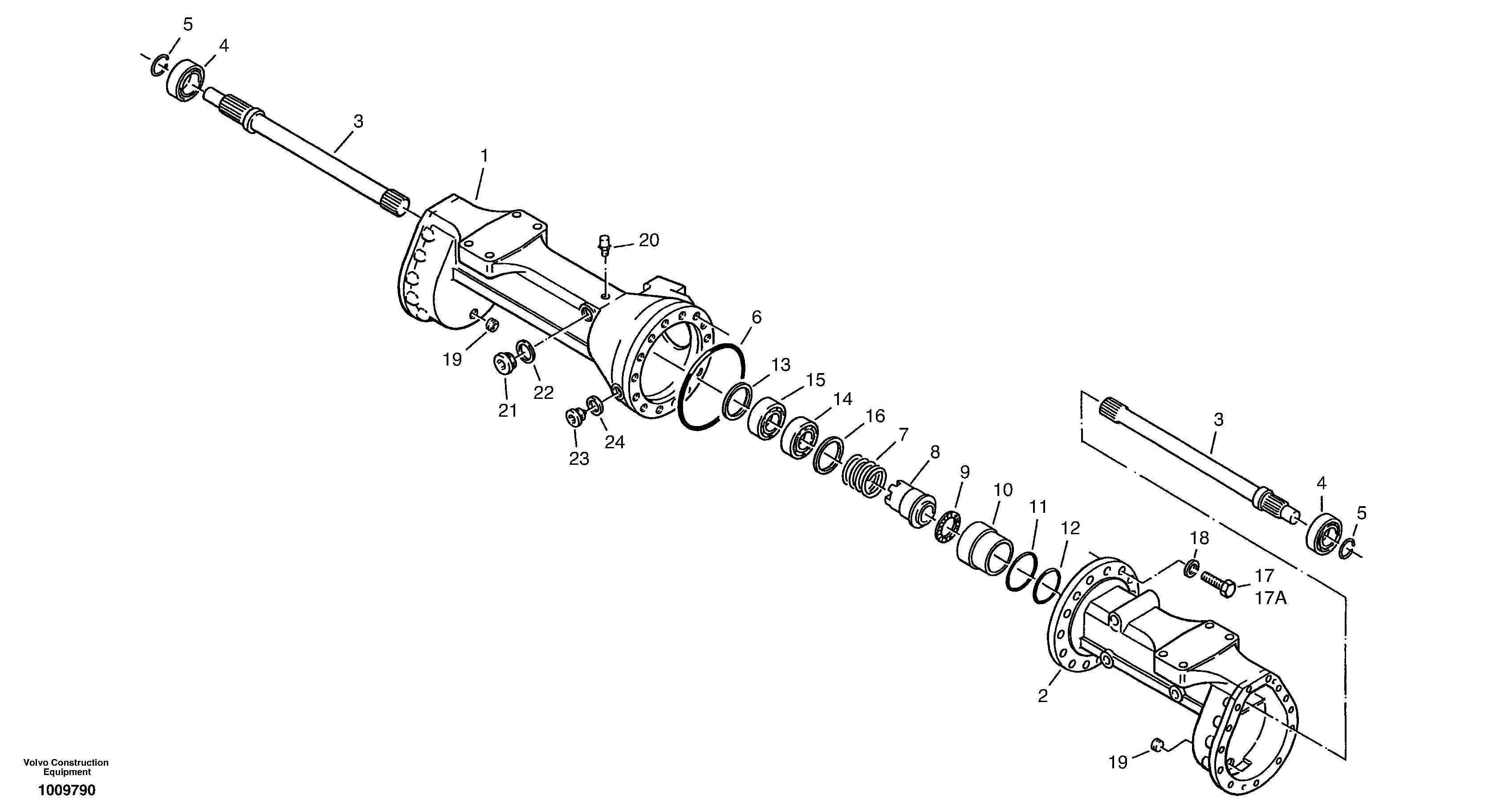 Схема запчастей Volvo ZL502C SER NO 0503001 - - 4682 Housing - front axle 