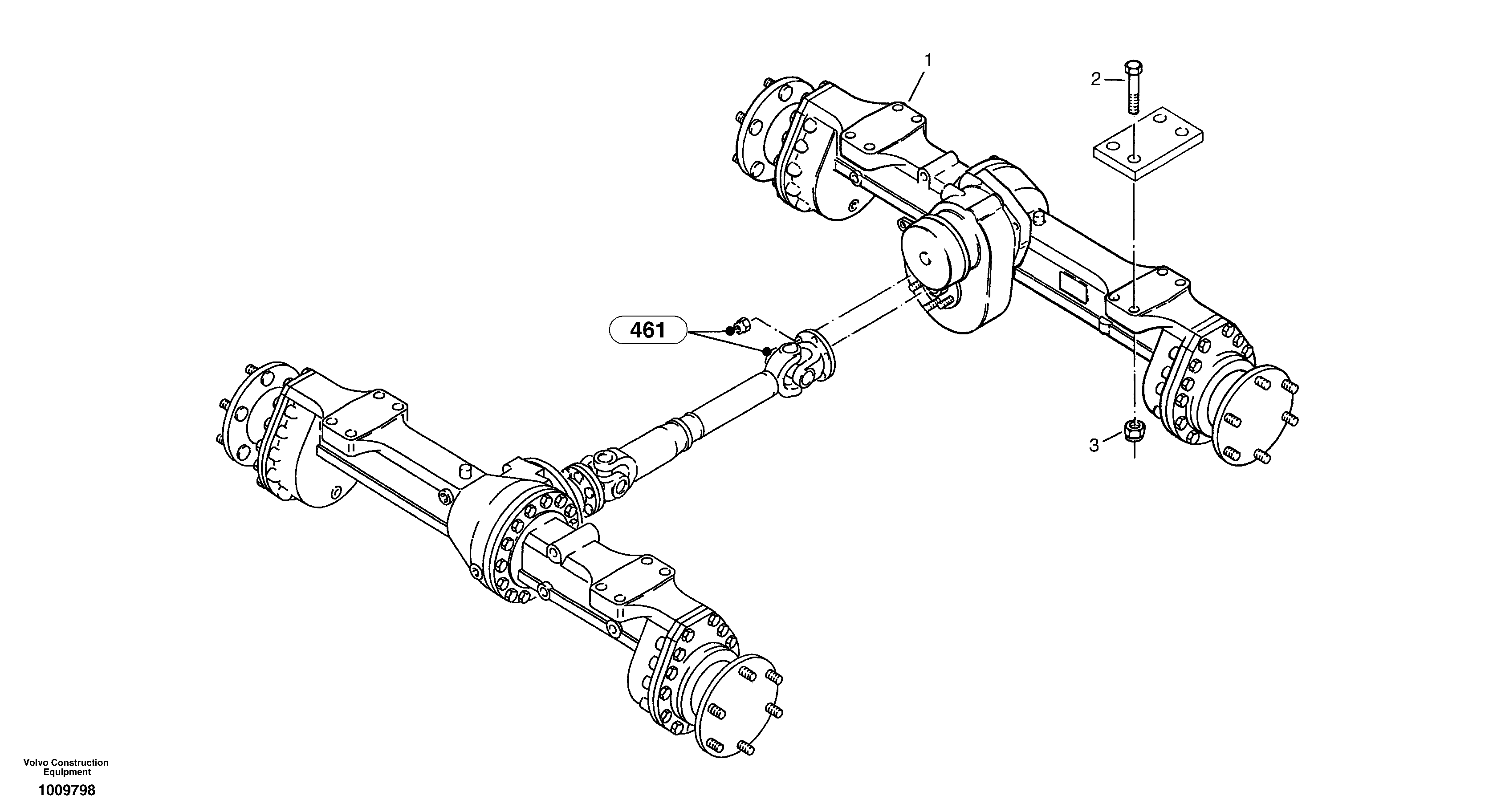 Схема запчастей Volvo ZL502C SER NO 0503001 - - 4683 Assembly - rear axle 
