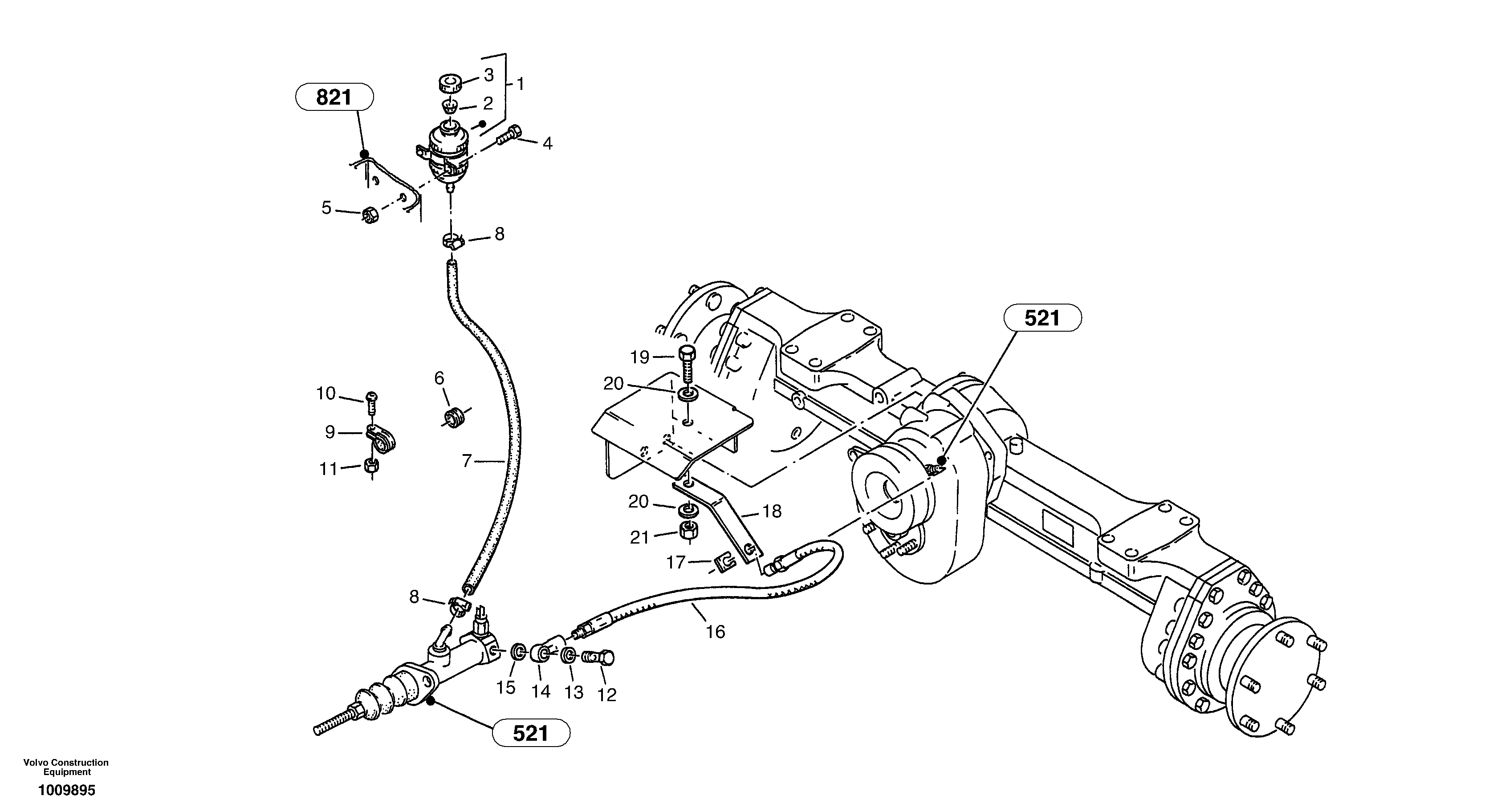 Схема запчастей Volvo ZL502C SER NO 0503001 - - 5298 Brake lines 