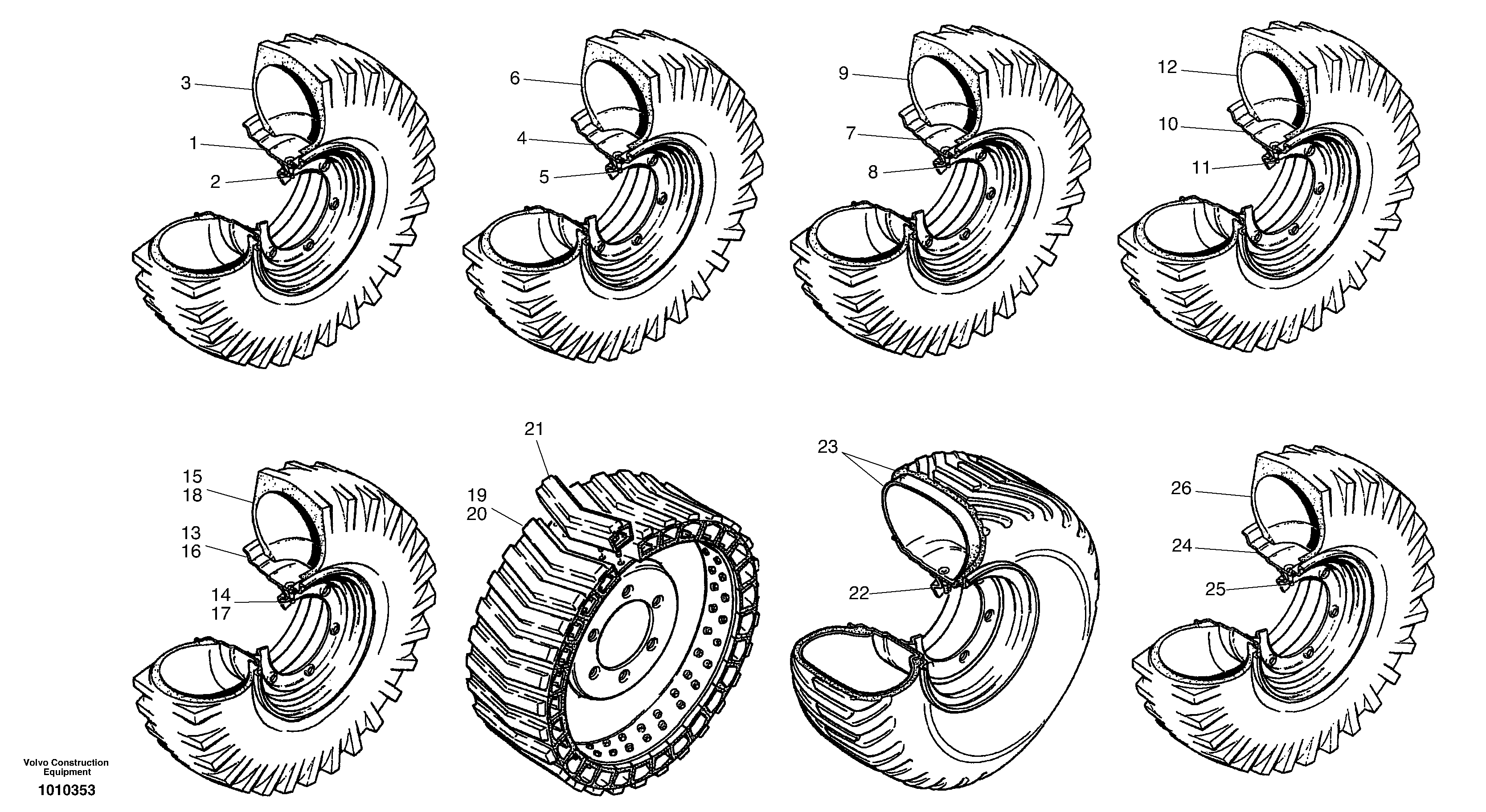 Схема запчастей Volvo ZL502C SER NO 0503001 - - 104414 Wheels 