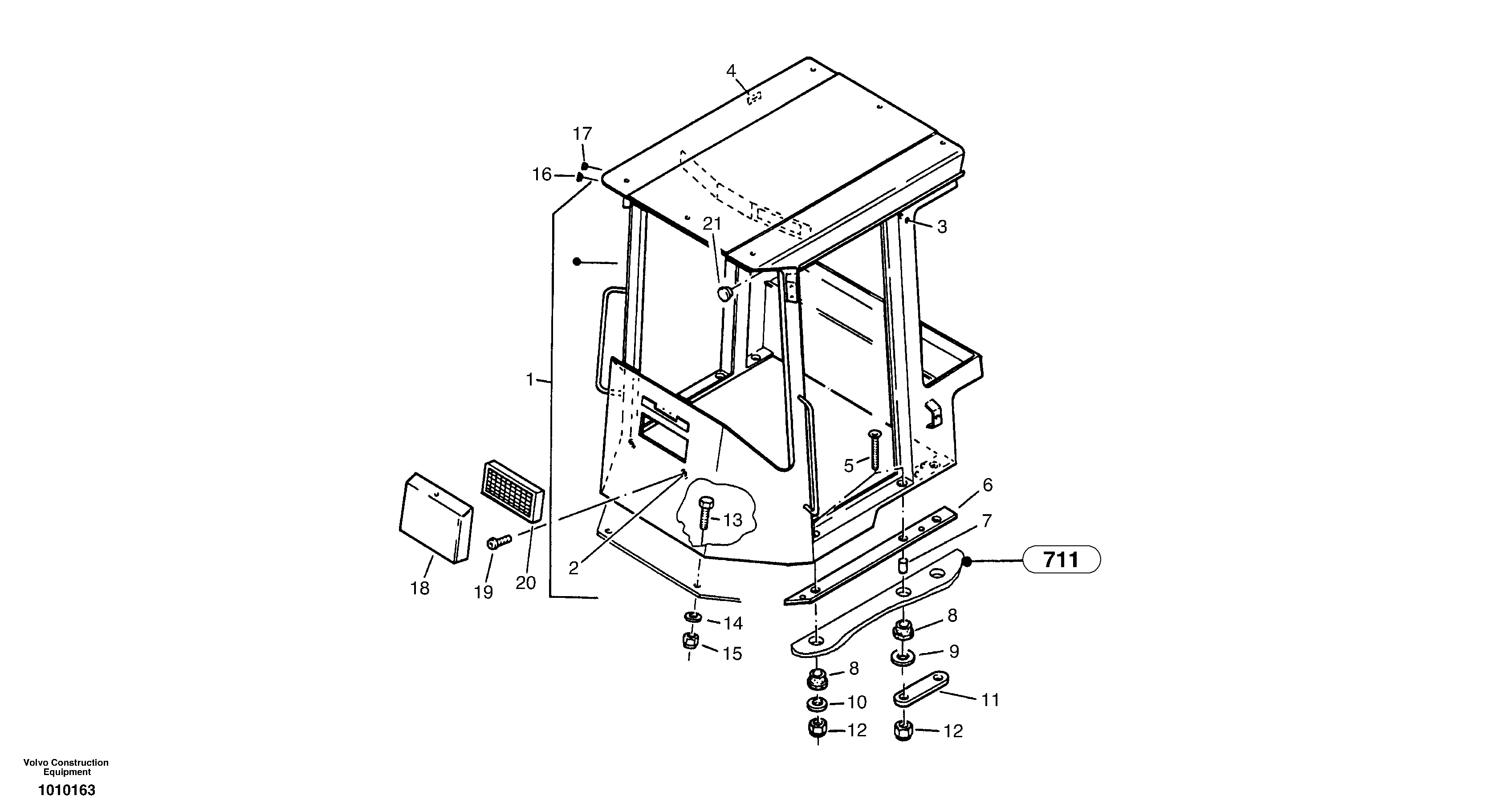 Схема запчастей Volvo ZL502C SER NO 0503001 - - 35480 Drivers cabin 