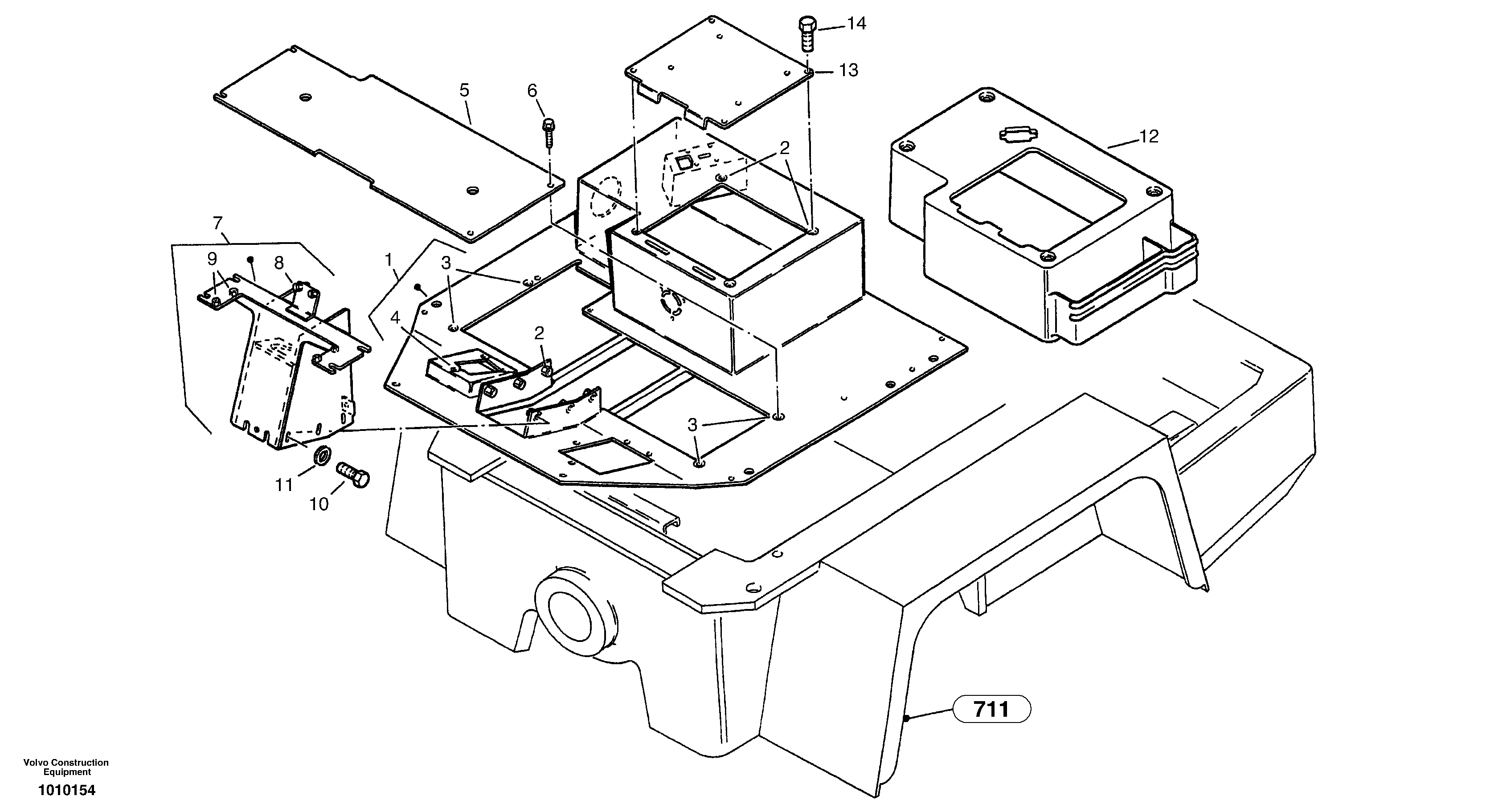 Схема запчастей Volvo ZL502C SER NO 0503001 - - 4464 Floor panels and cover plates 