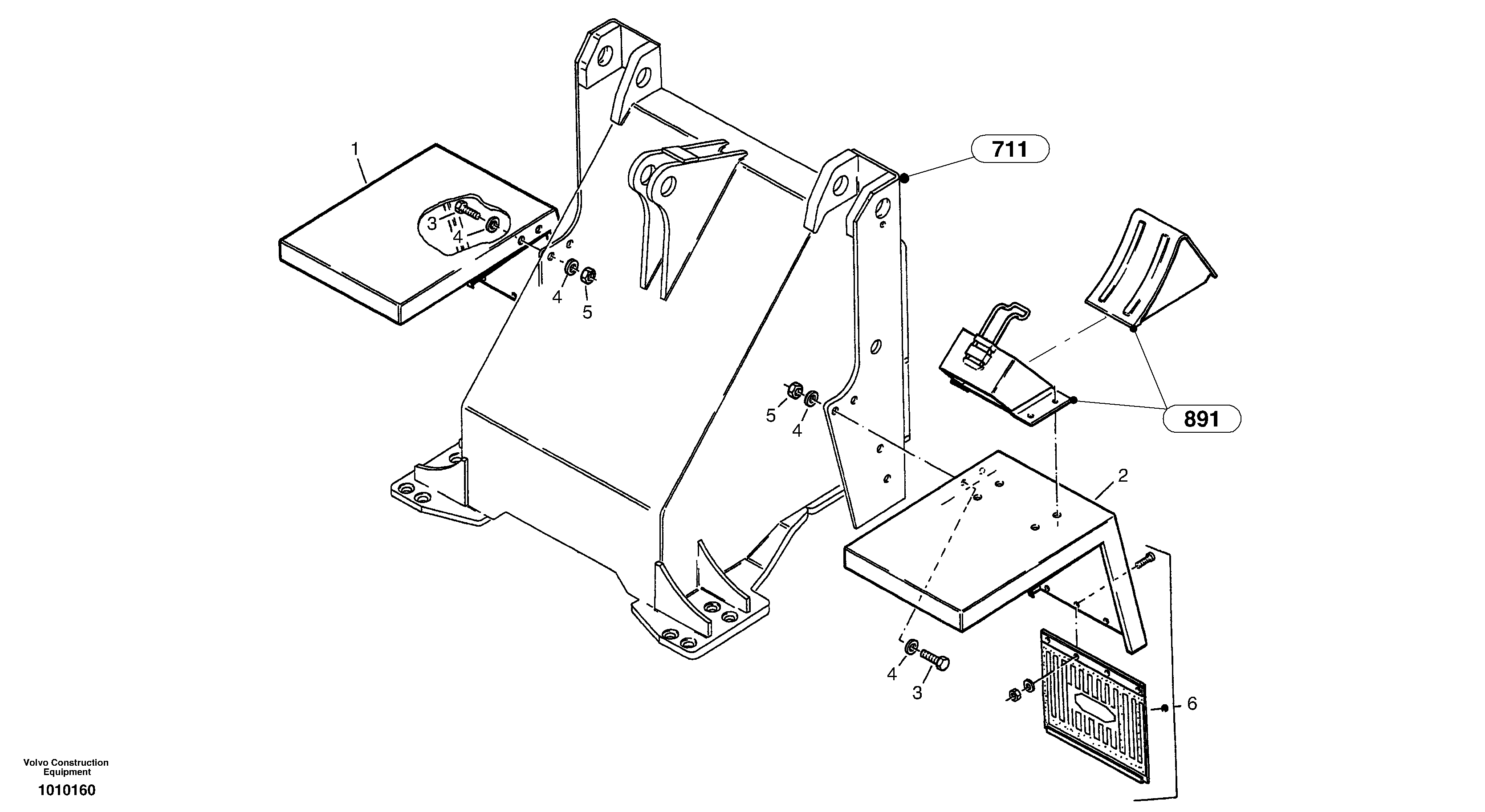 Схема запчастей Volvo ZL502C SER NO 0503001 - - 4465 Front mudguard 