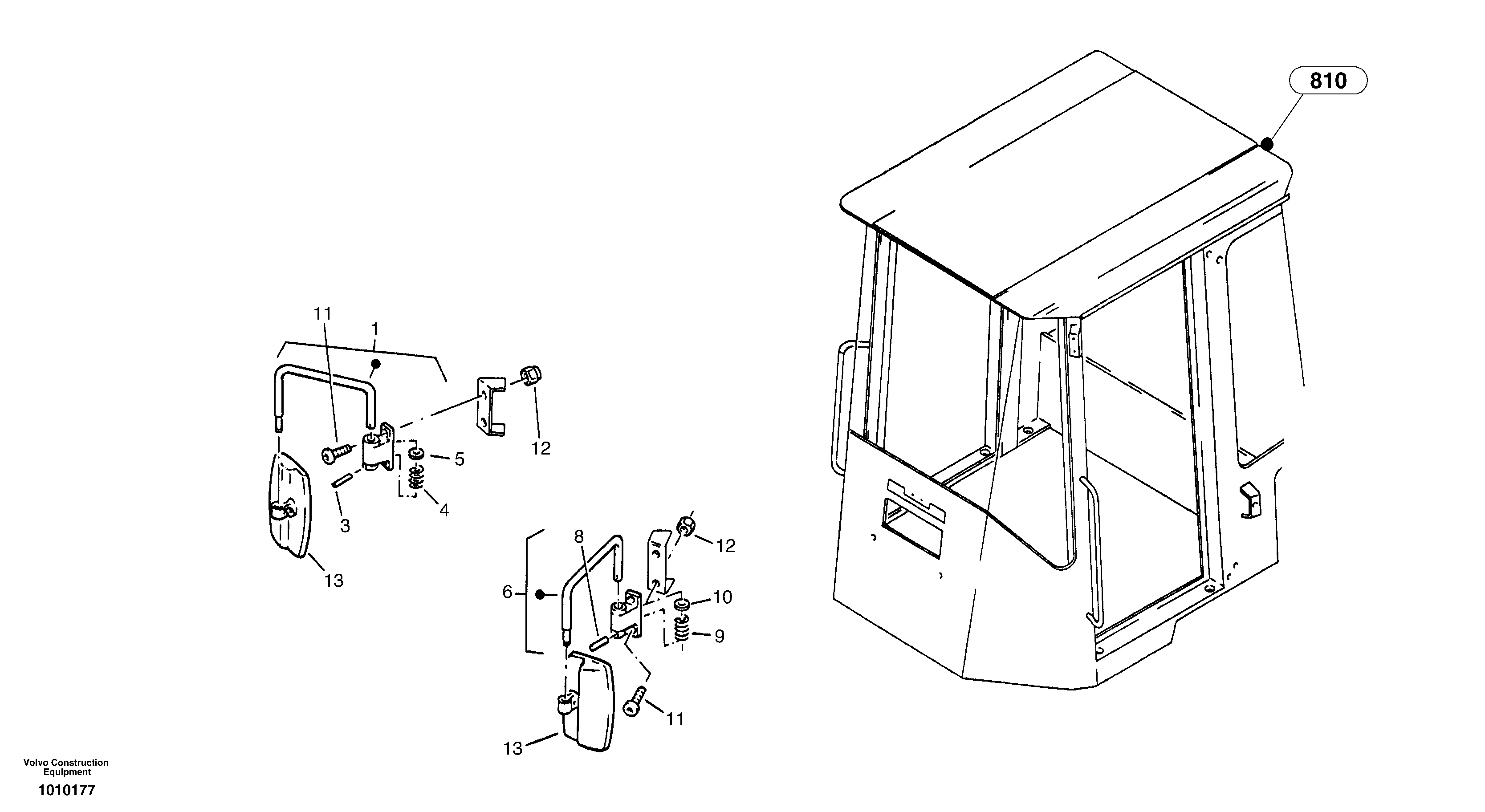 Схема запчастей Volvo ZL502C SER NO 0503001 - - 4466 Rear view mirror 