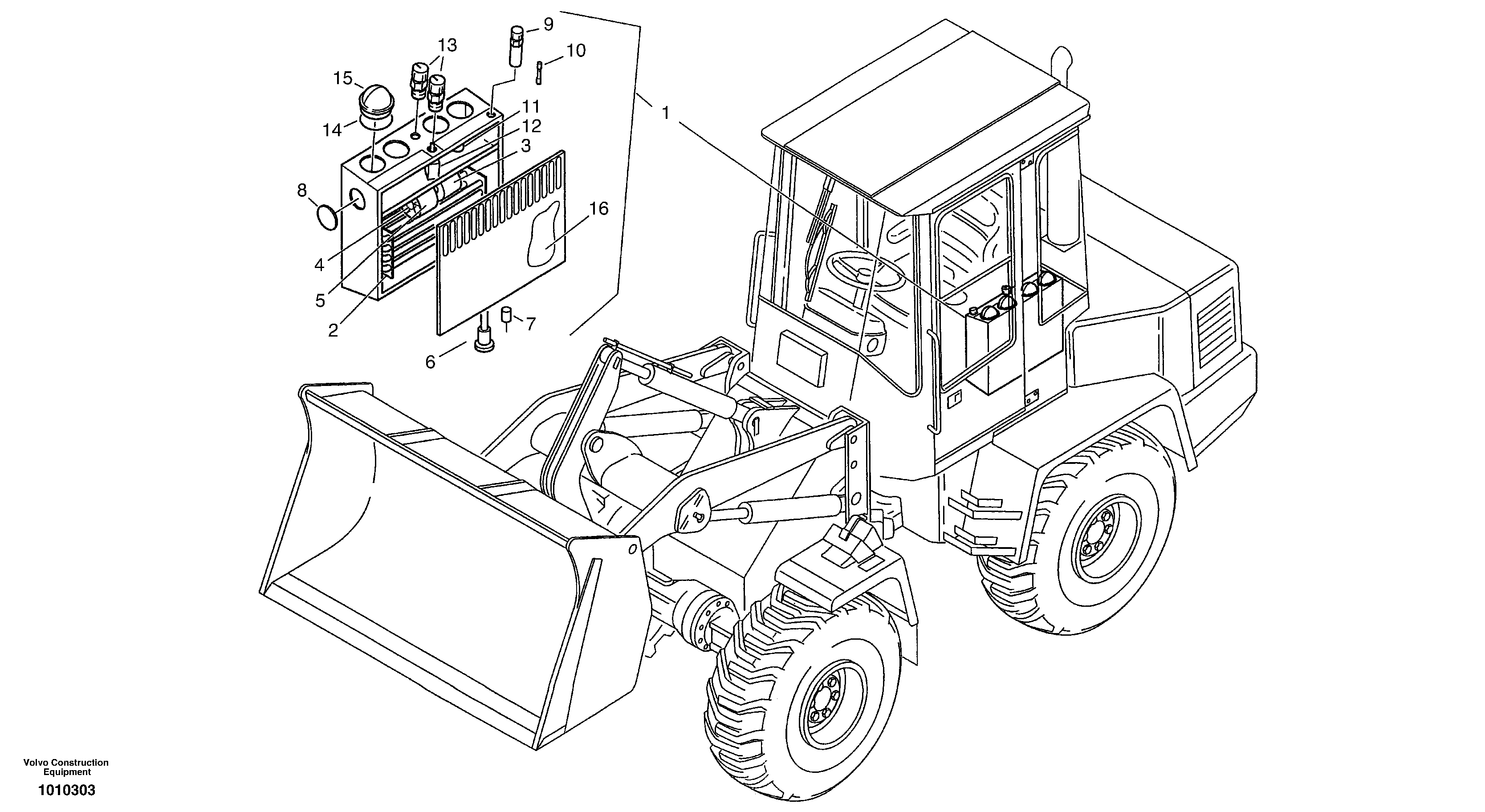 Схема запчастей Volvo ZL502C SER NO 0503001 - - 14185 Evaporator - Air conditioning (Bonair) 