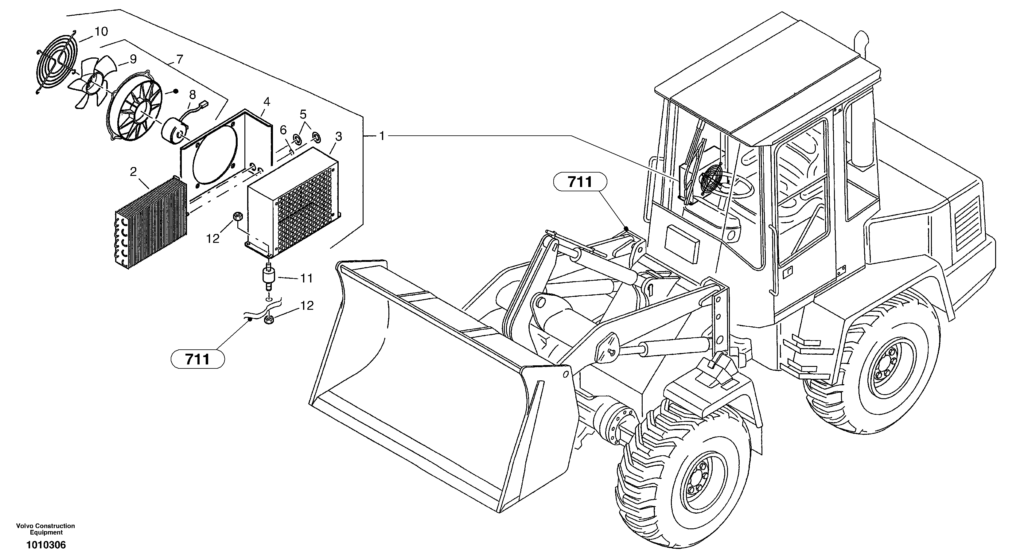 Схема запчастей Volvo ZL502C SER NO 0503001 - - 14187 Condenser - Air conditioning (MCC) 