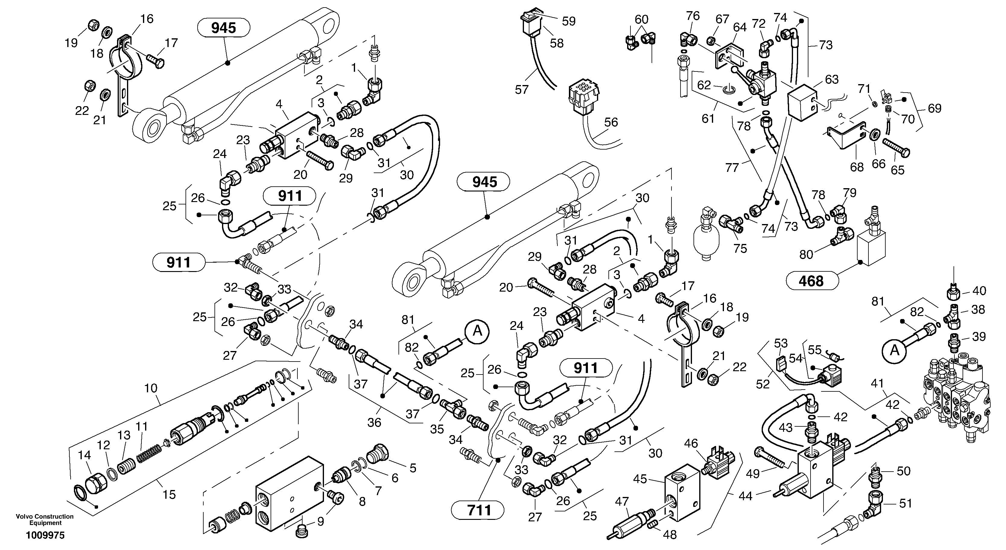 Схема запчастей Volvo ZL502C SER NO 0503001 - - 13171 Line fracture safety - Lift 