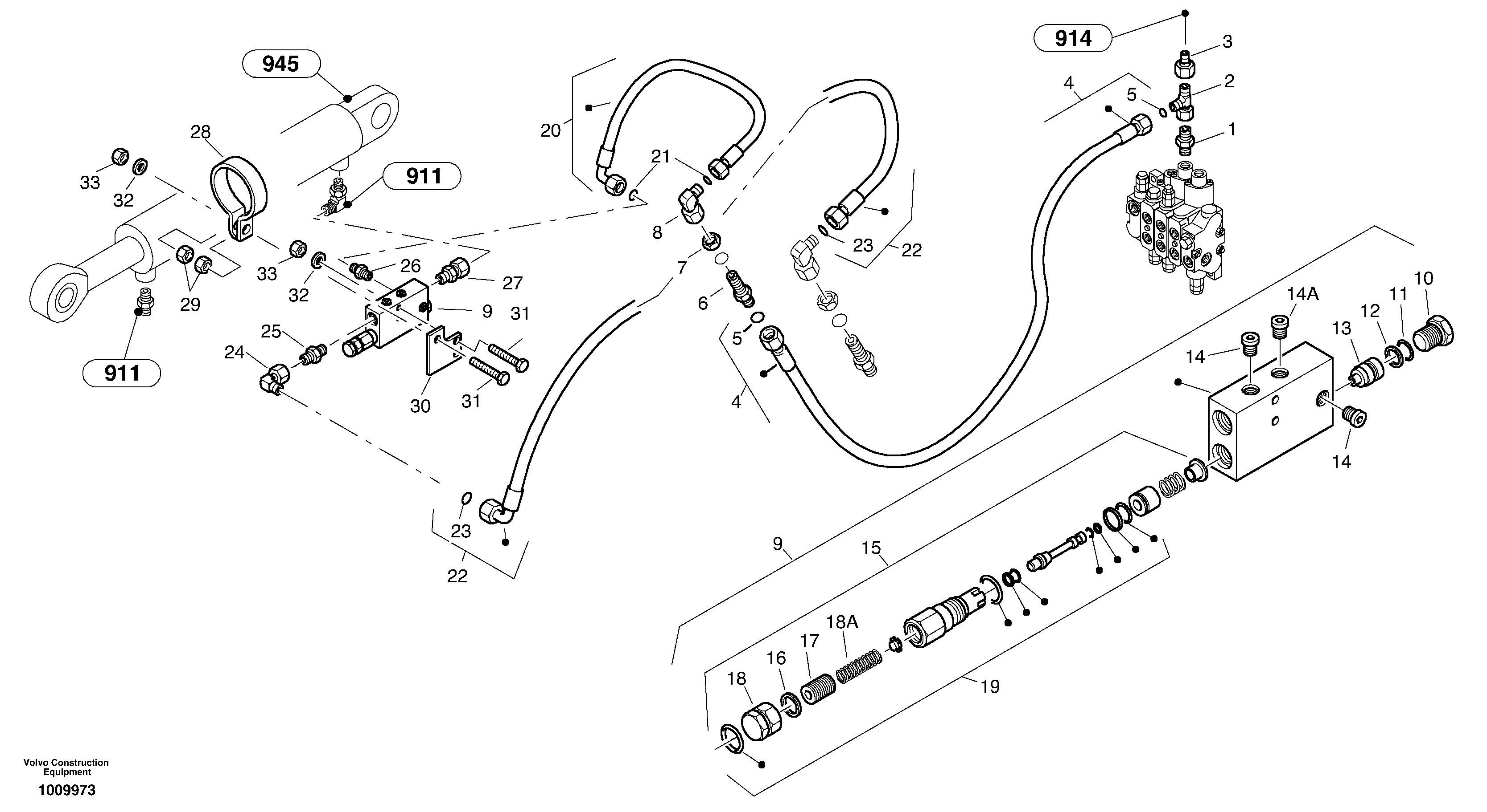 Схема запчастей Volvo ZL502C SER NO 0503001 - - 61823 Line fracture safety - Tilt 
