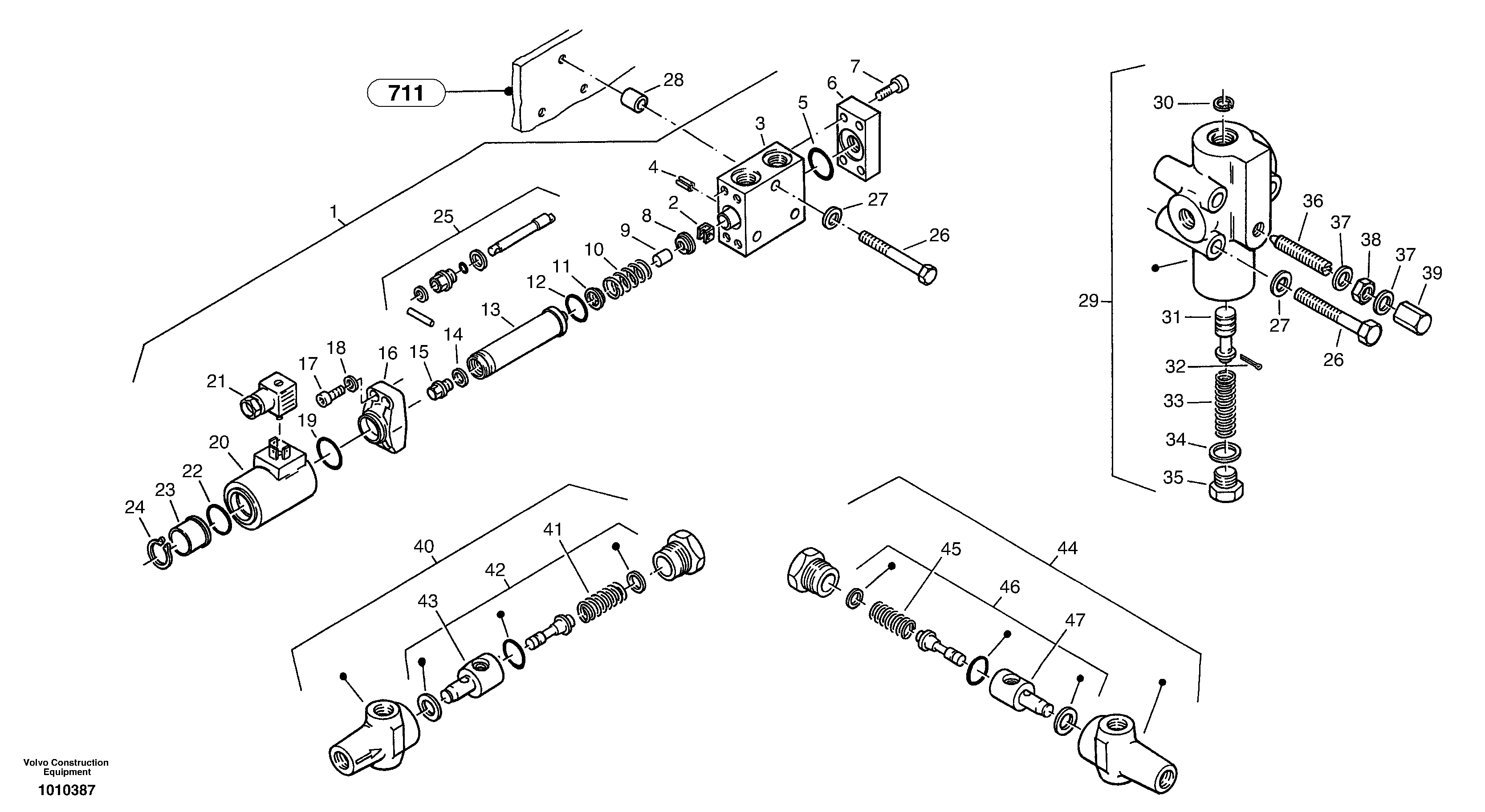 Схема запчастей Volvo ZL502C SER NO 0503001 - - 13175 Valves - optional hydraulic - Hydraulic hammer 