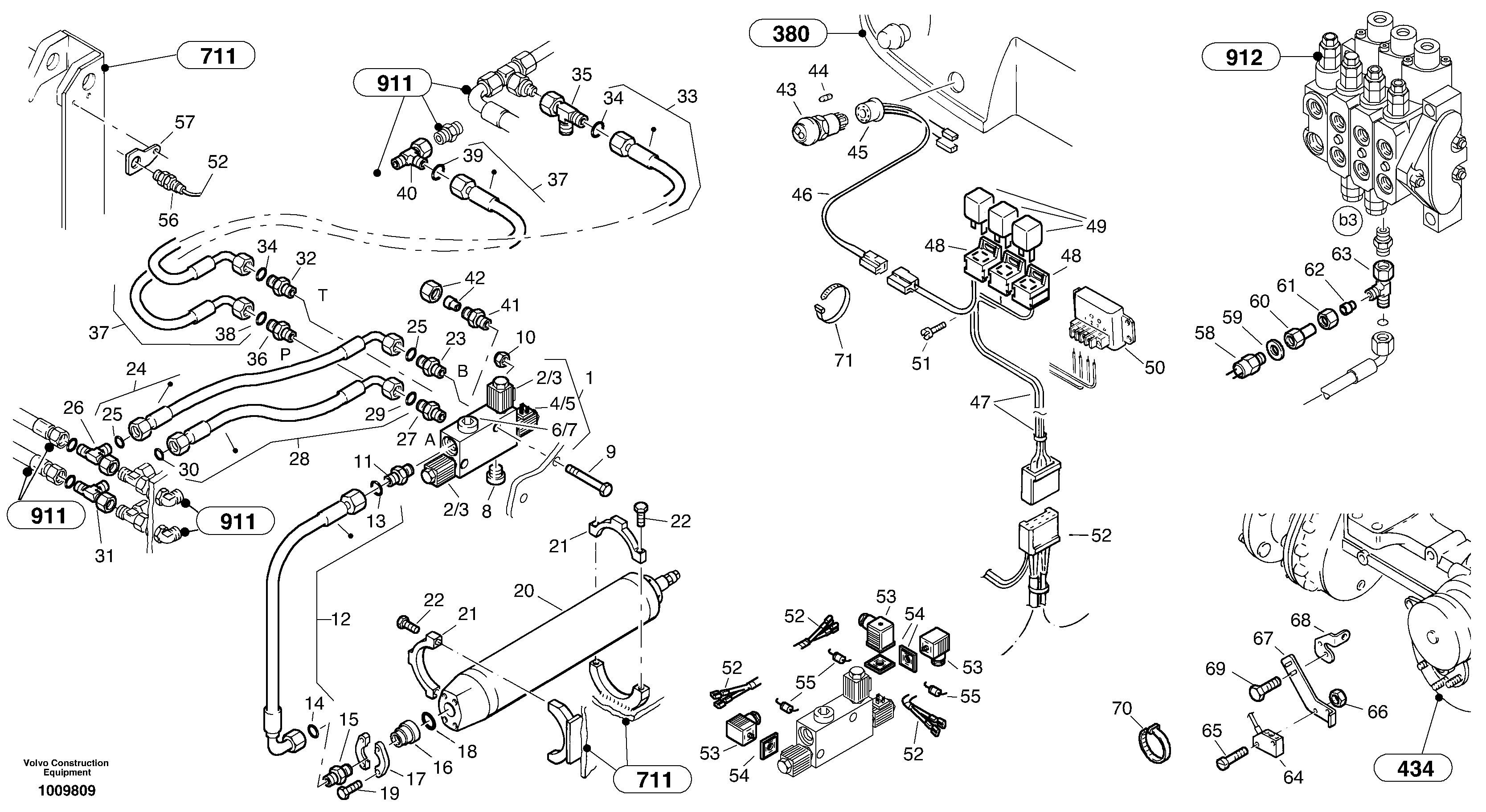 Схема запчастей Volvo ZL502C SER NO 0503001 - - 61824 Boom suspension system (BSS) 
