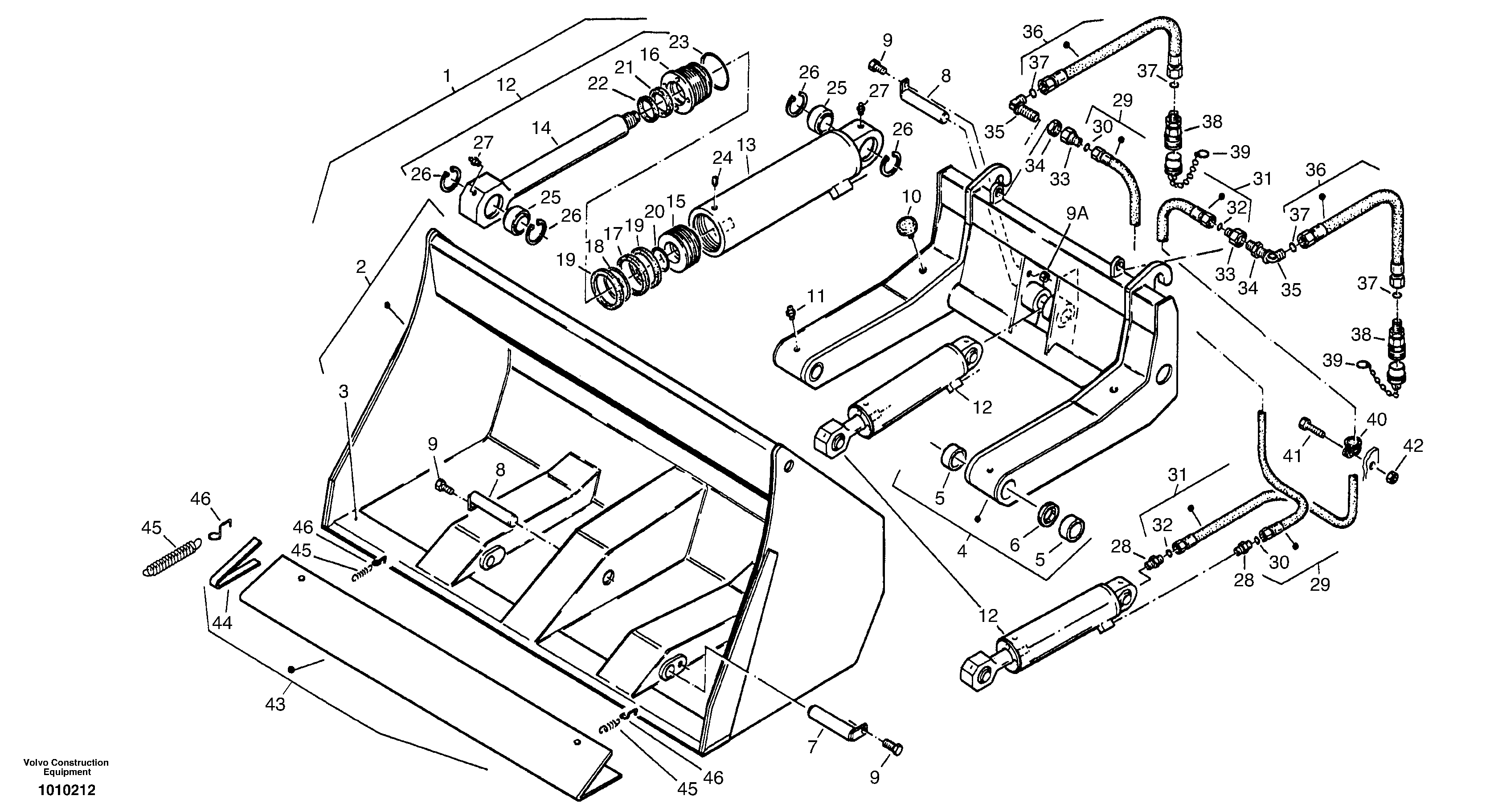 Схема запчастей Volvo ZL502C SER NO 0503001 - - 13177 Tipping bucket 