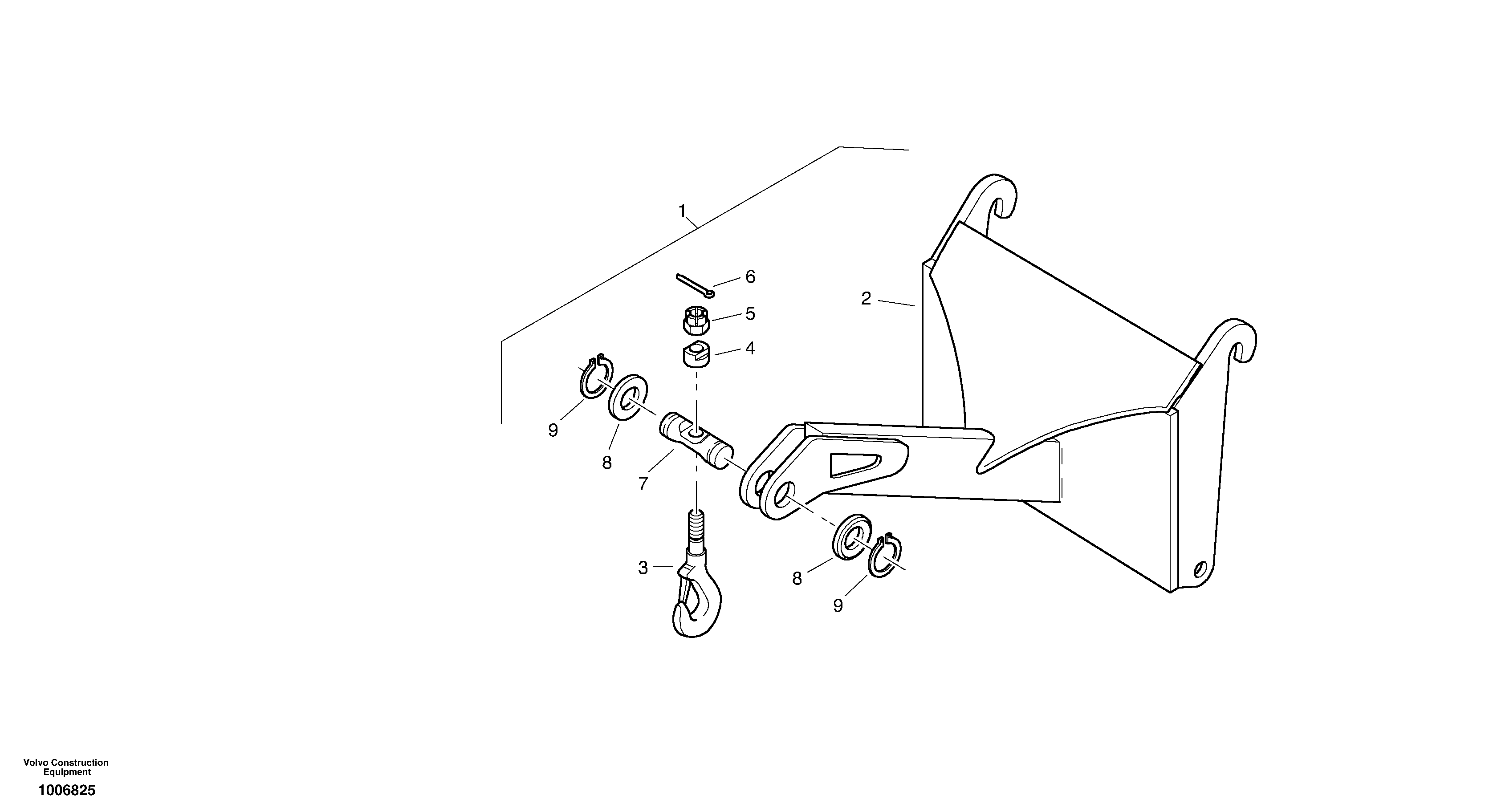 Схема запчастей Volvo ZL502C SER NO 0503001 - - 6485 Load hook 