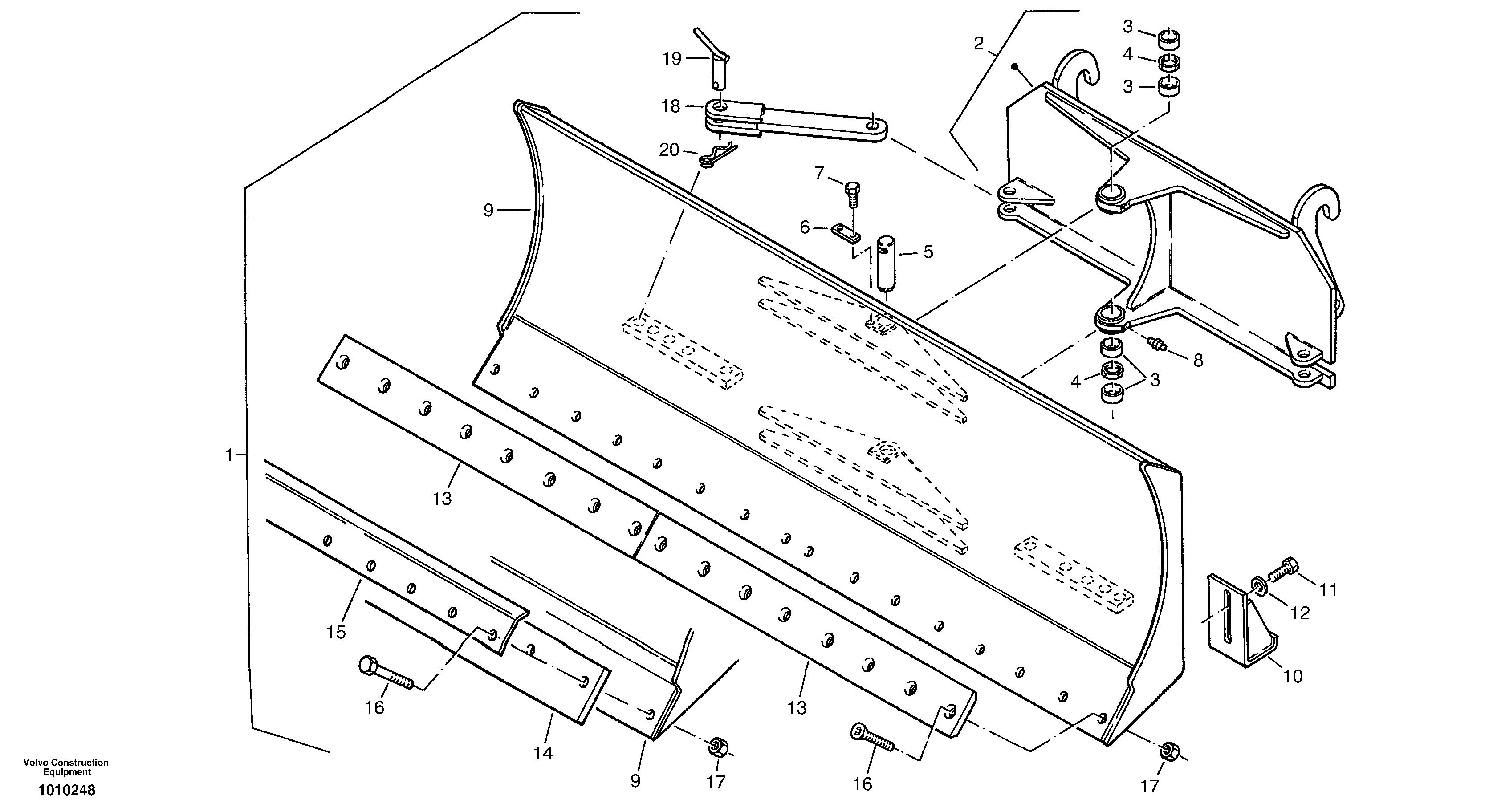 Схема запчастей Volvo ZL502C SER NO 0503001 - - 6501 Levelling blade 
