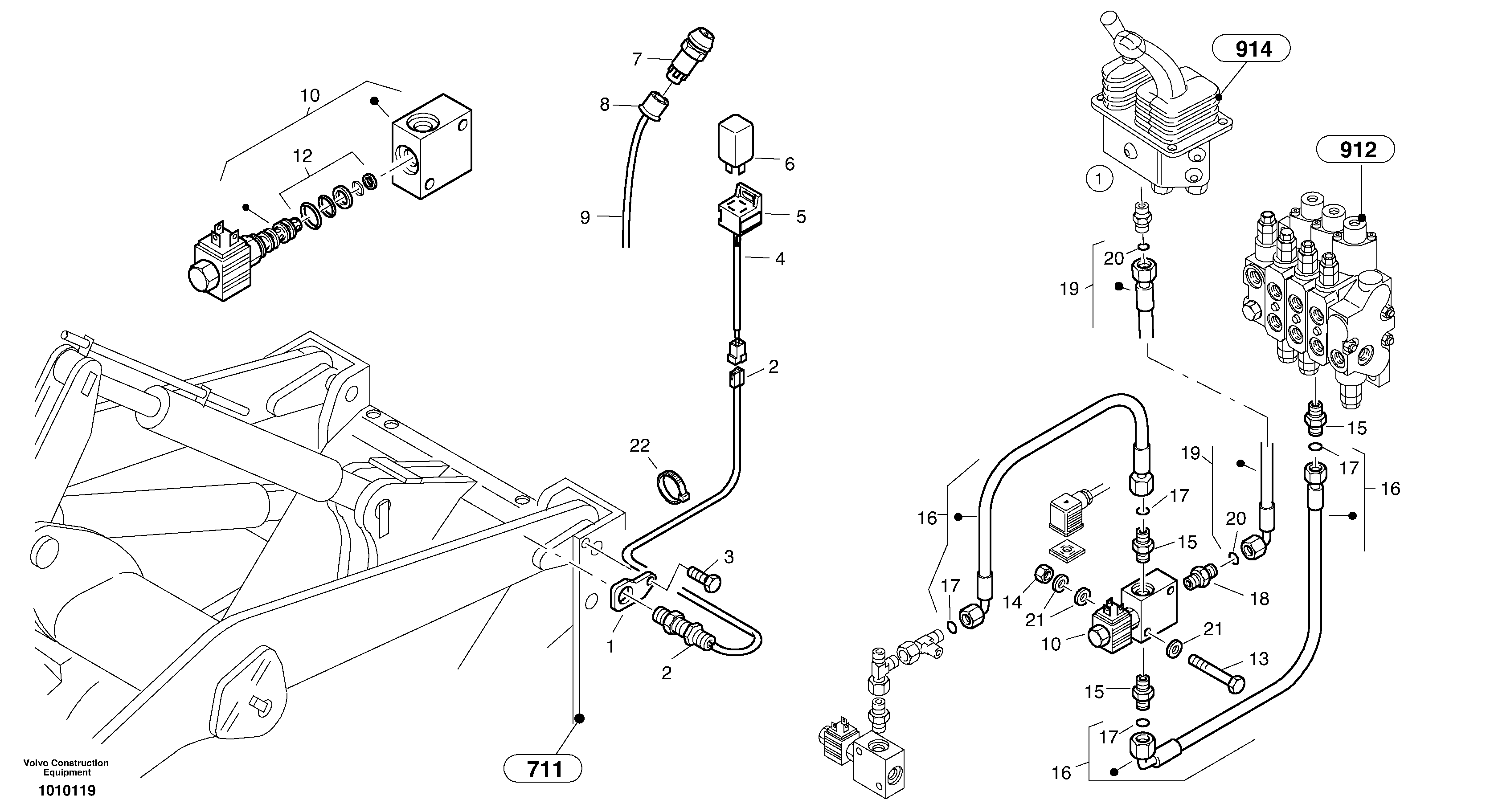 Схема запчастей Volvo ZL502C SER NO 0503001 - - 7794 Lift end disconnection 