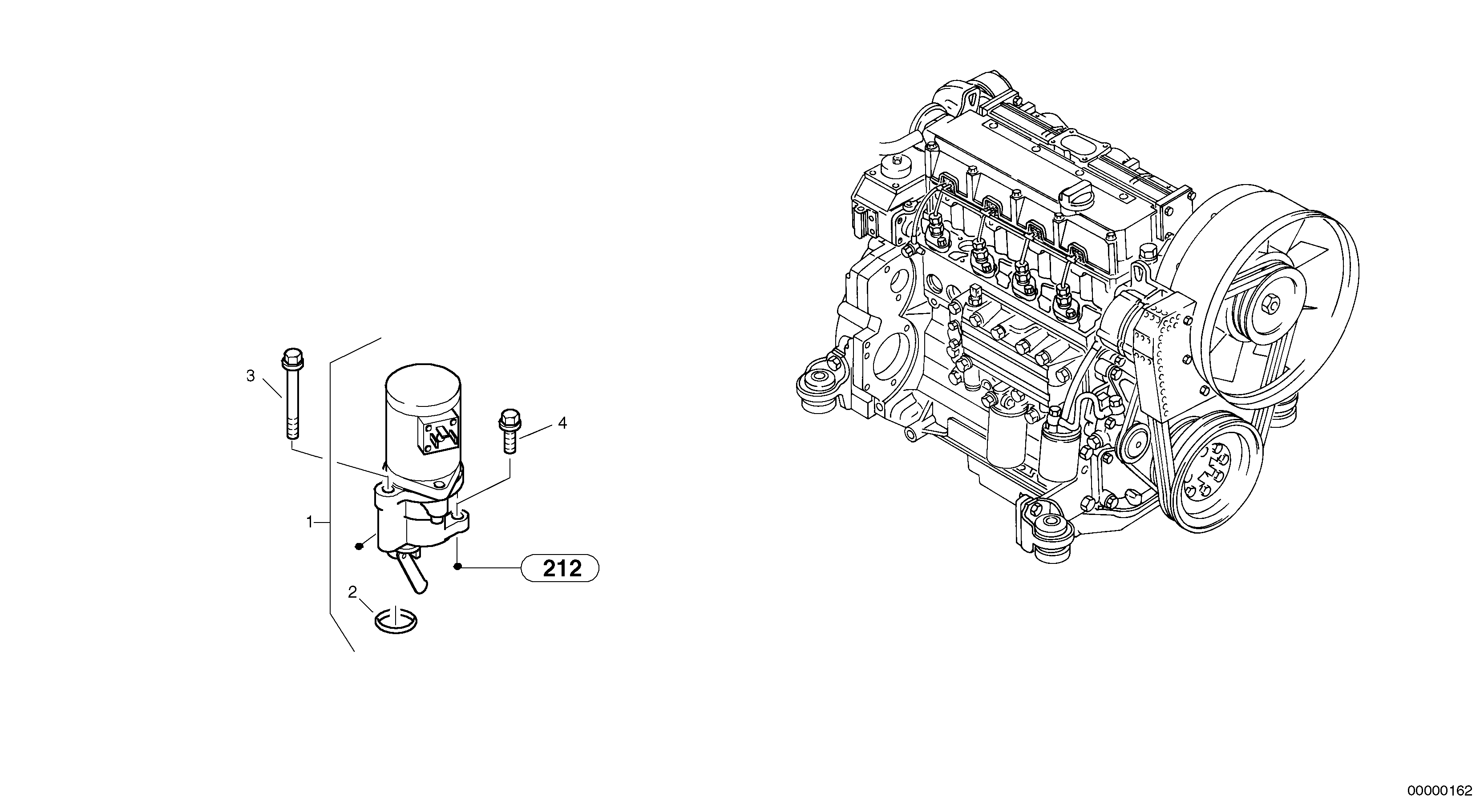Схема запчастей Volvo L45 TYPE 194, 195 SER NO - 1000 - 6345 Engine stop device 