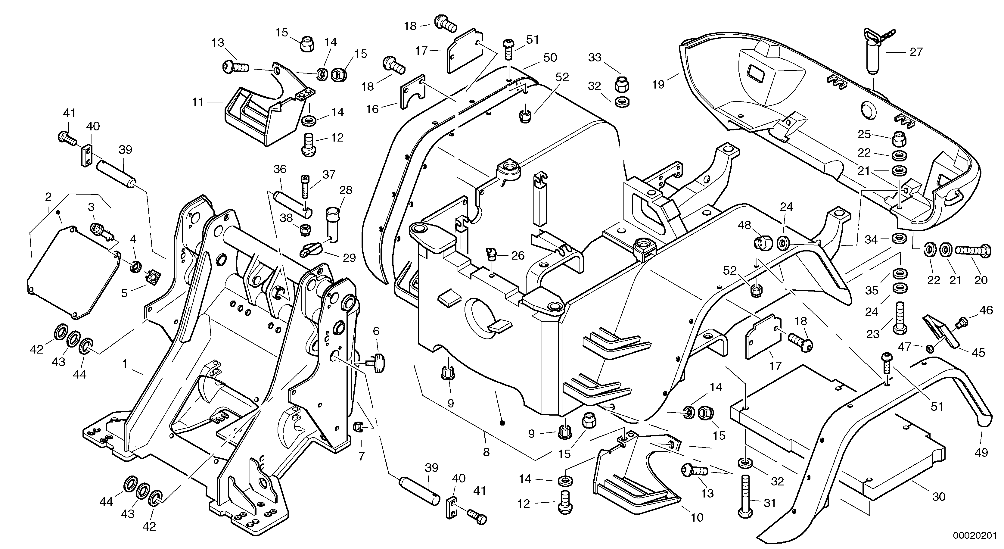 Схема запчастей Volvo L45 TYPE 194, 195 SER NO - 1000 - 9173 Frame 