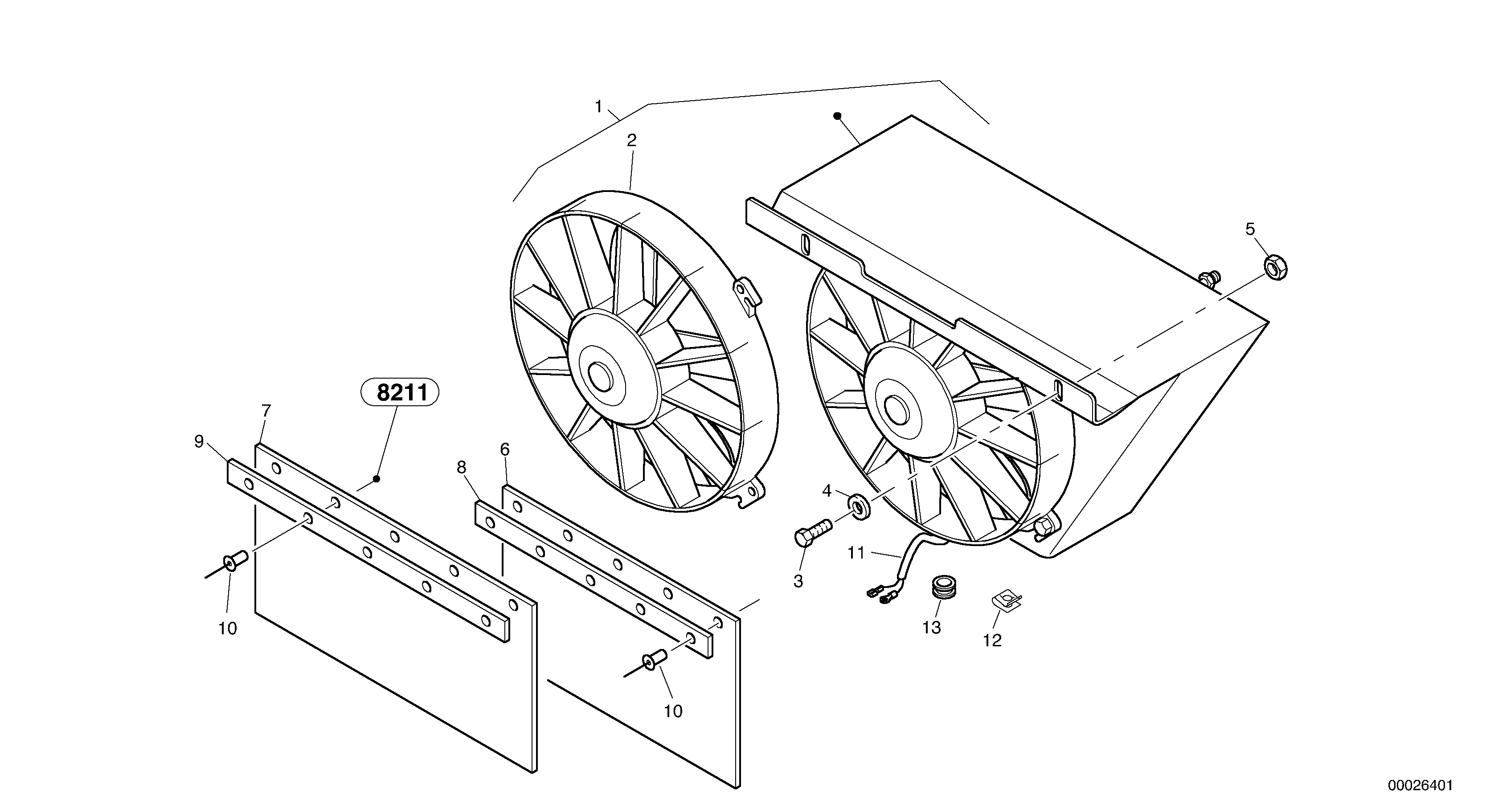 Схема запчастей Volvo L45 TYPE 194, 195 SER NO - 1000 - 13127 Condenser 