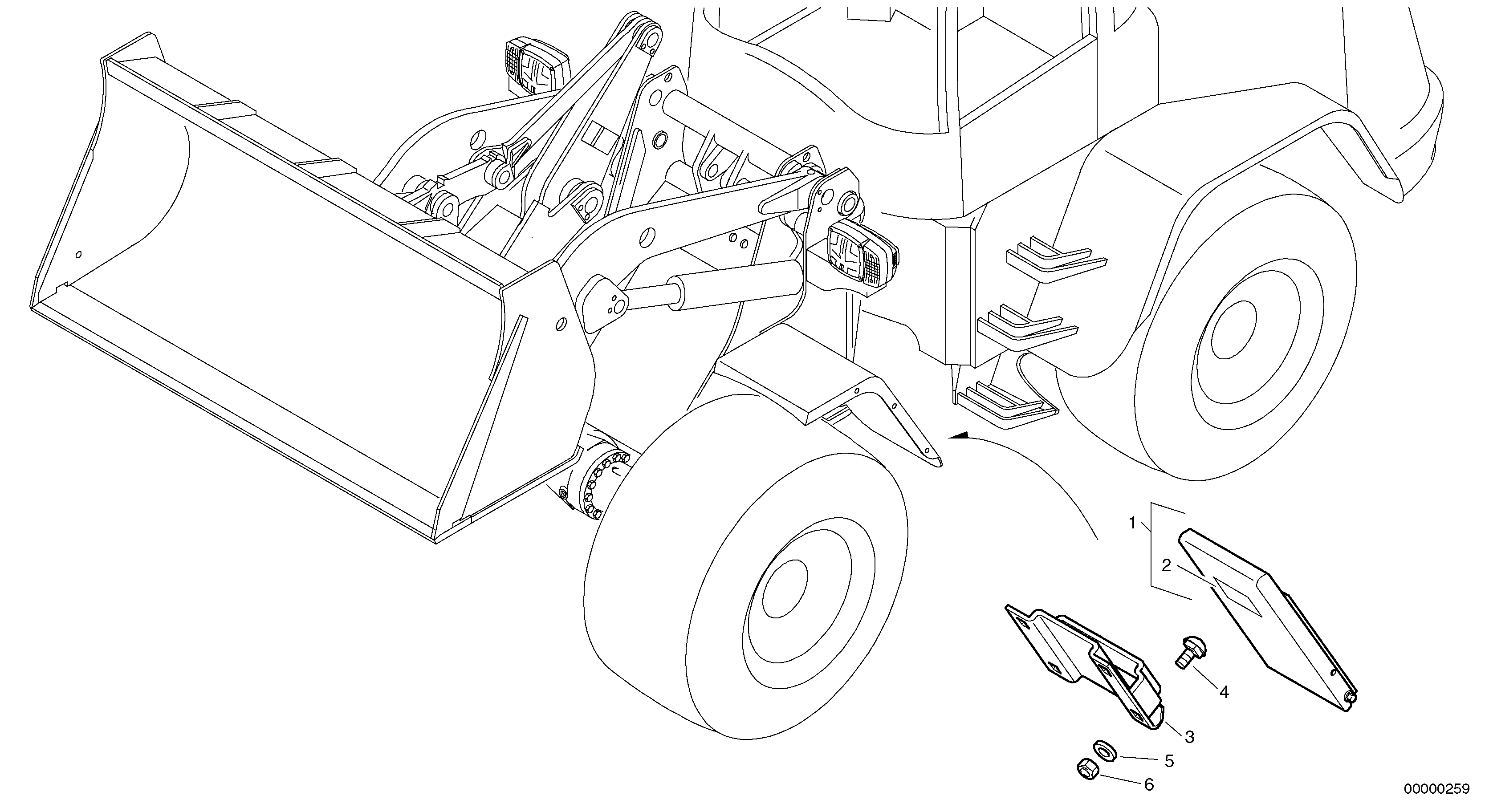 Схема запчастей Volvo L45 TYPE 194, 195 SER NO - 1000 - 13129 Stop block for wheel 