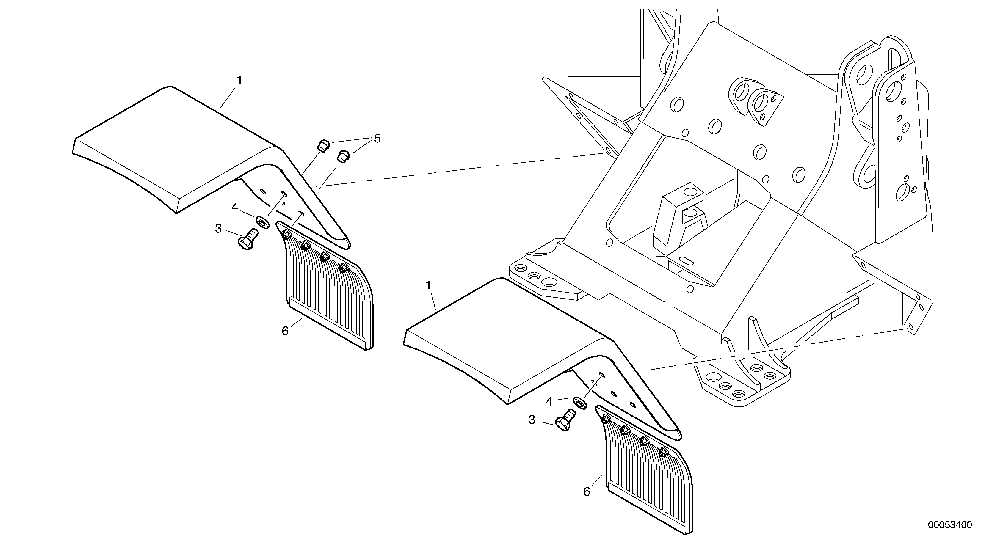 Схема запчастей Volvo L32B TYPE 184 - 9035 Front mudguard 