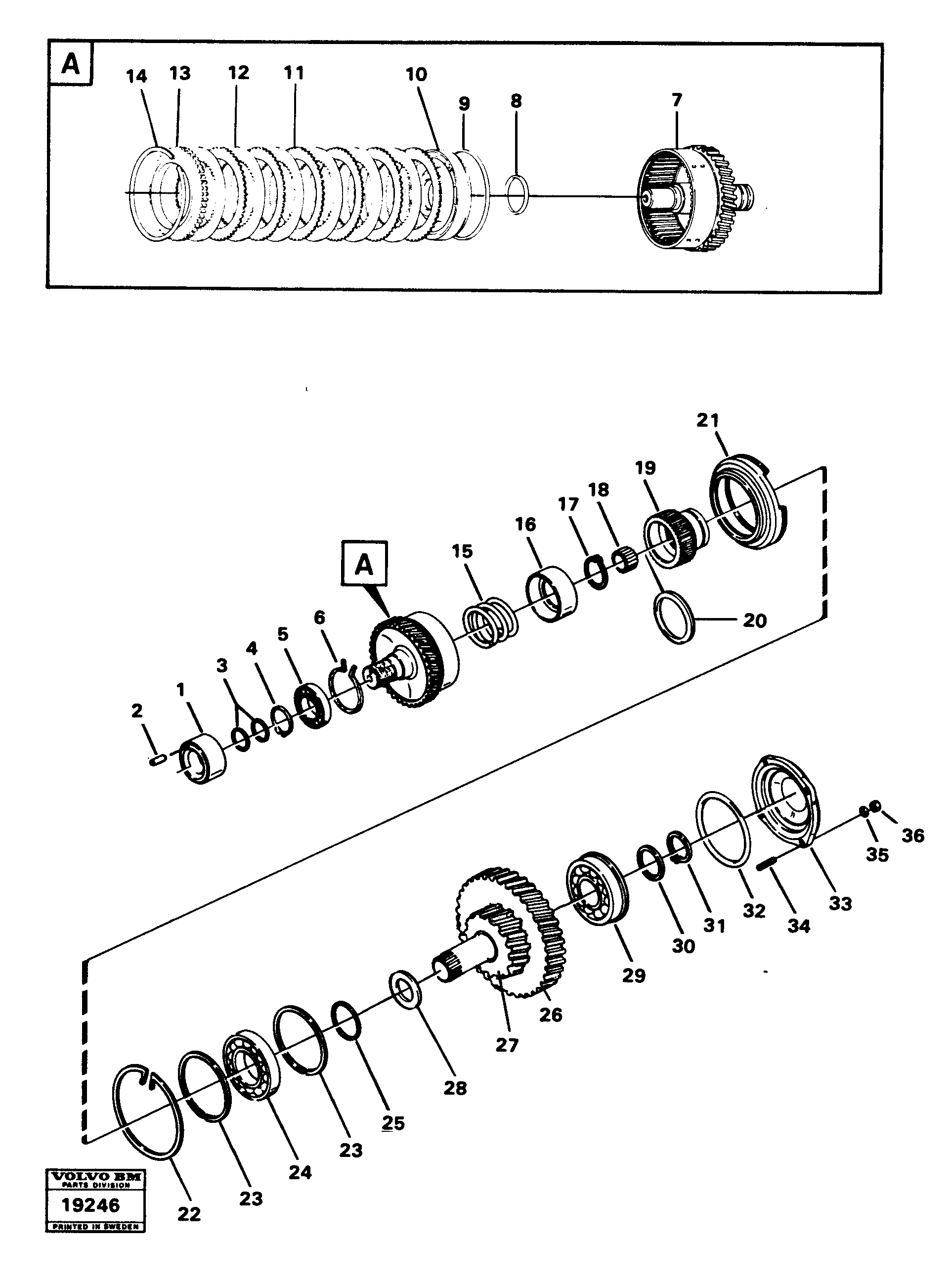 Схема запчастей Volvo L30 - 43006 Coupling 3:rd 6-speed Gear Transmission L30 L30