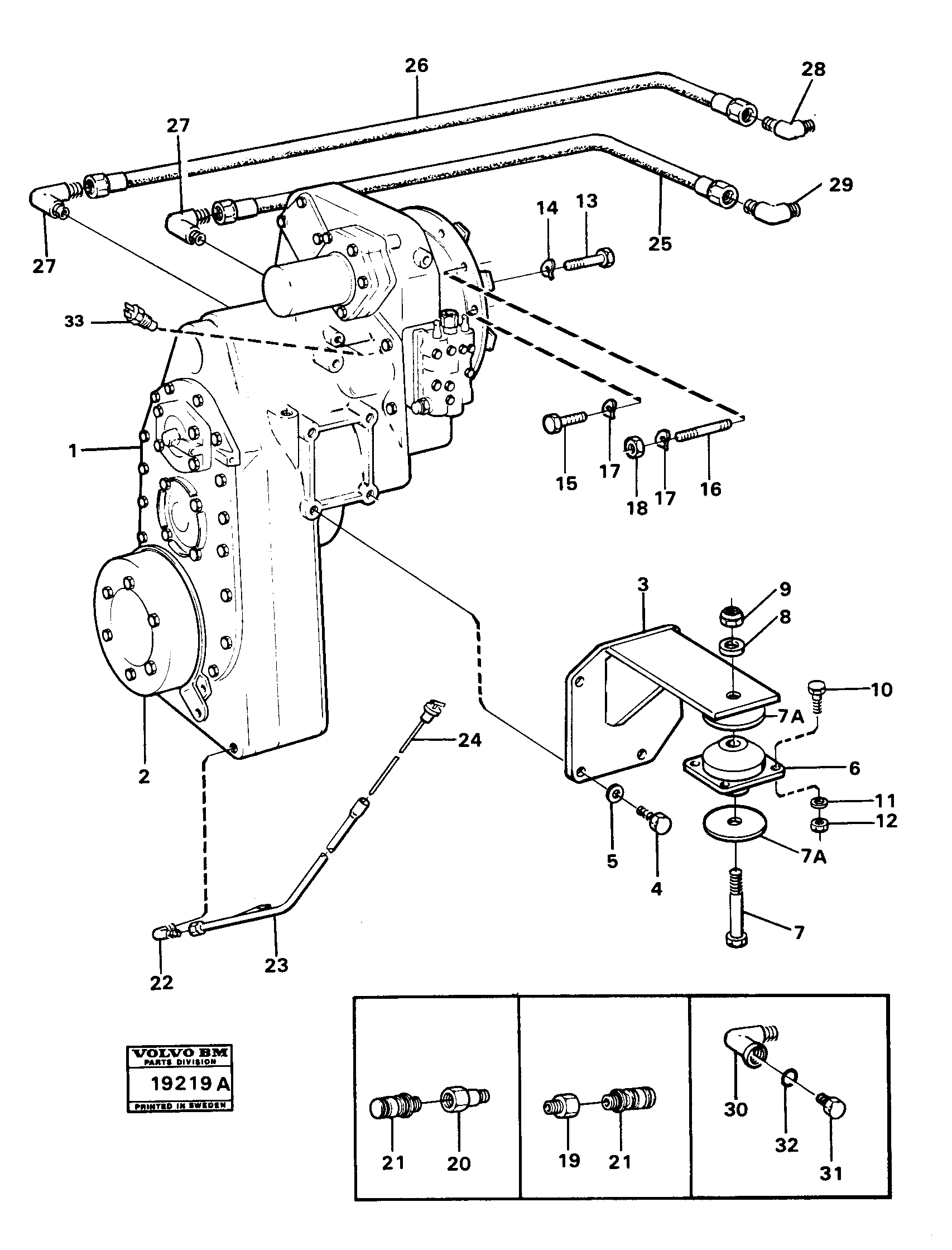 Схема запчастей Volvo L30 - 93813 Hydraulic transmission with fitting parts L30 L30