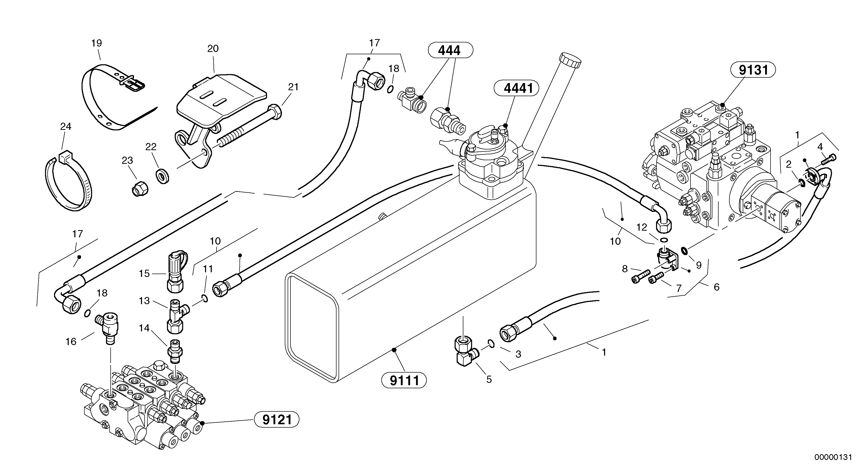 Схема запчастей Volvo L30 - 22230 Lines - rear vehicle L30 TYPE 180, 181 SER NO - 2200