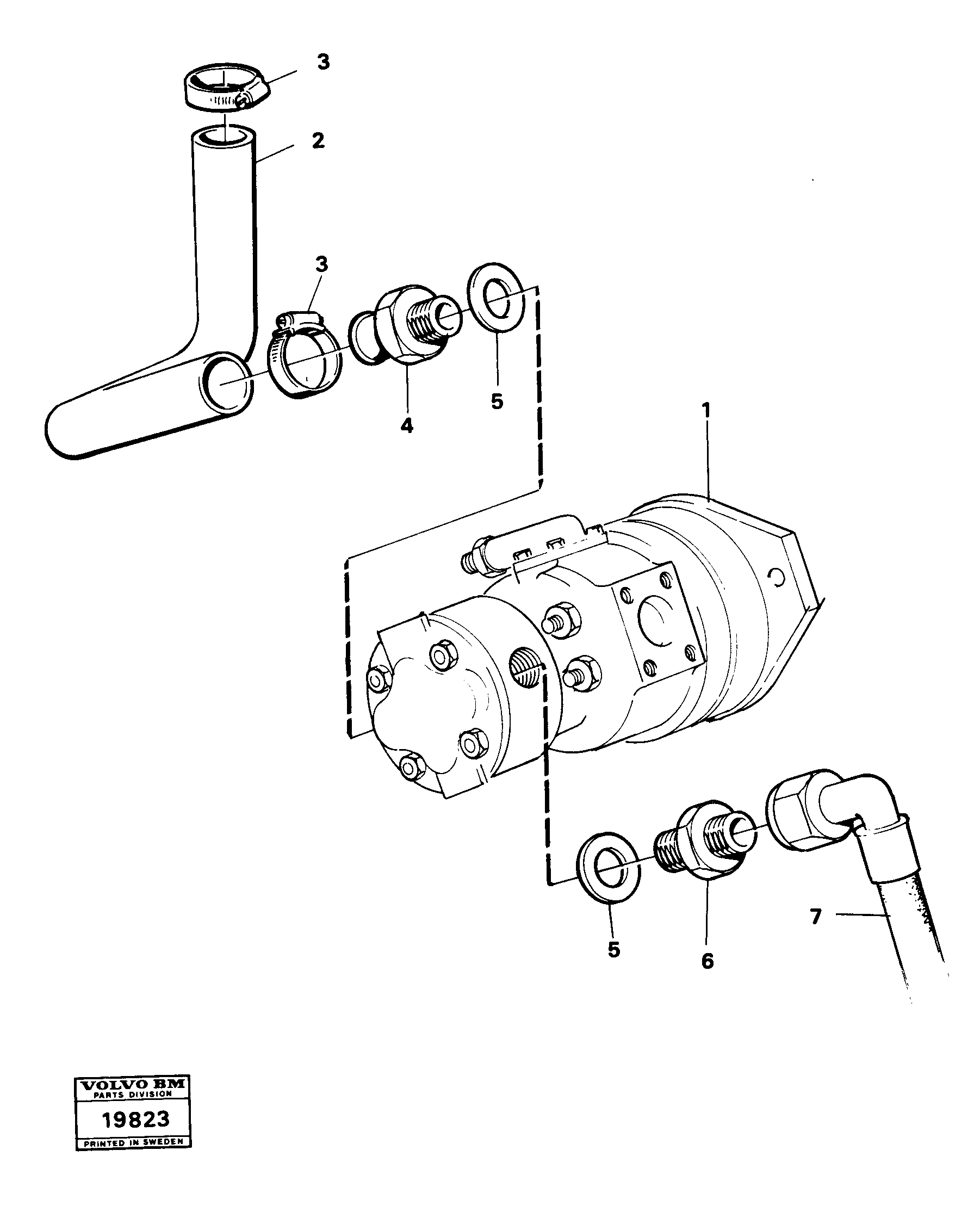 Схема запчастей Volvo L30 - 24247 Feed lines L30 L30