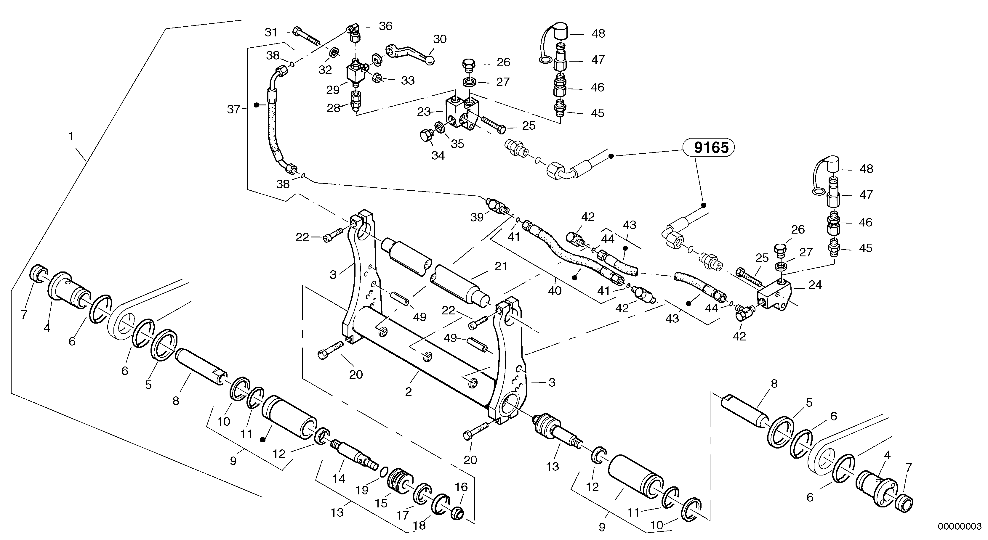 Схема запчастей Volvo L30 - 46513 Attachment mounting plate - Quick change, hydraulic L30 TYPE 180, 181 SER NO - 2200
