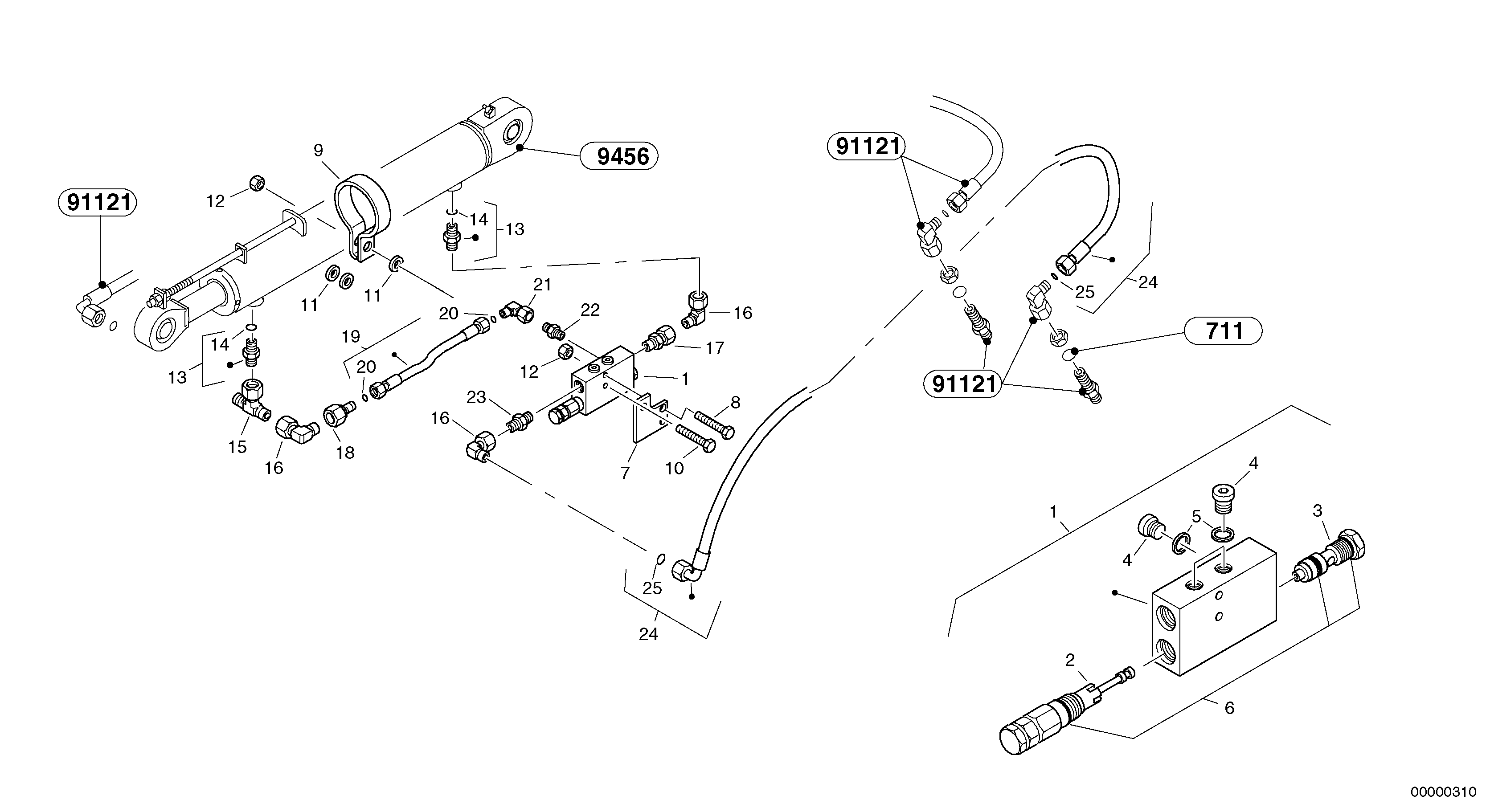 Схема запчастей Volvo L30 - 53021 Fly back bracke equipment L30 TYPE 180, 181 SER NO - 2200