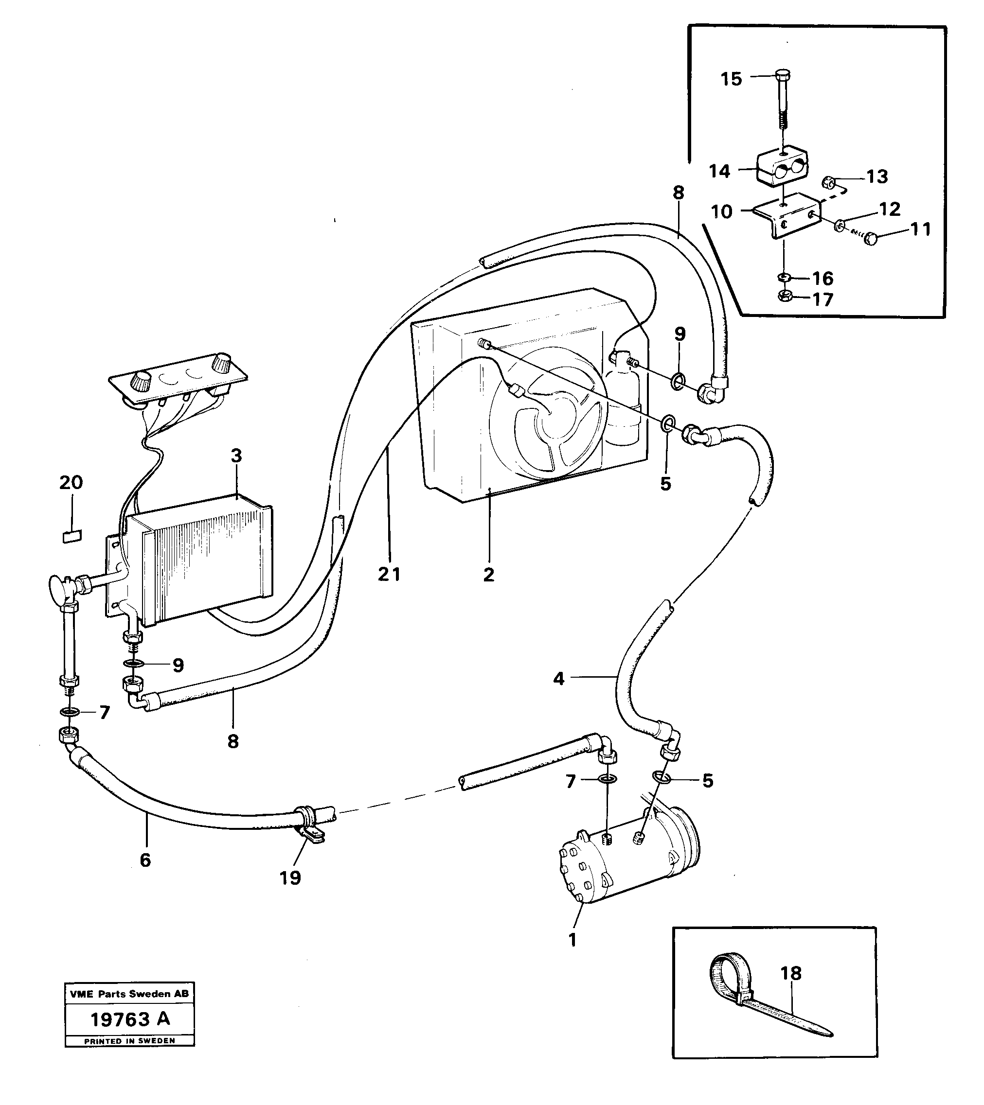 Схема запчастей Volvo L30 - 21233 Air-conditioning 91125 L30 L30
