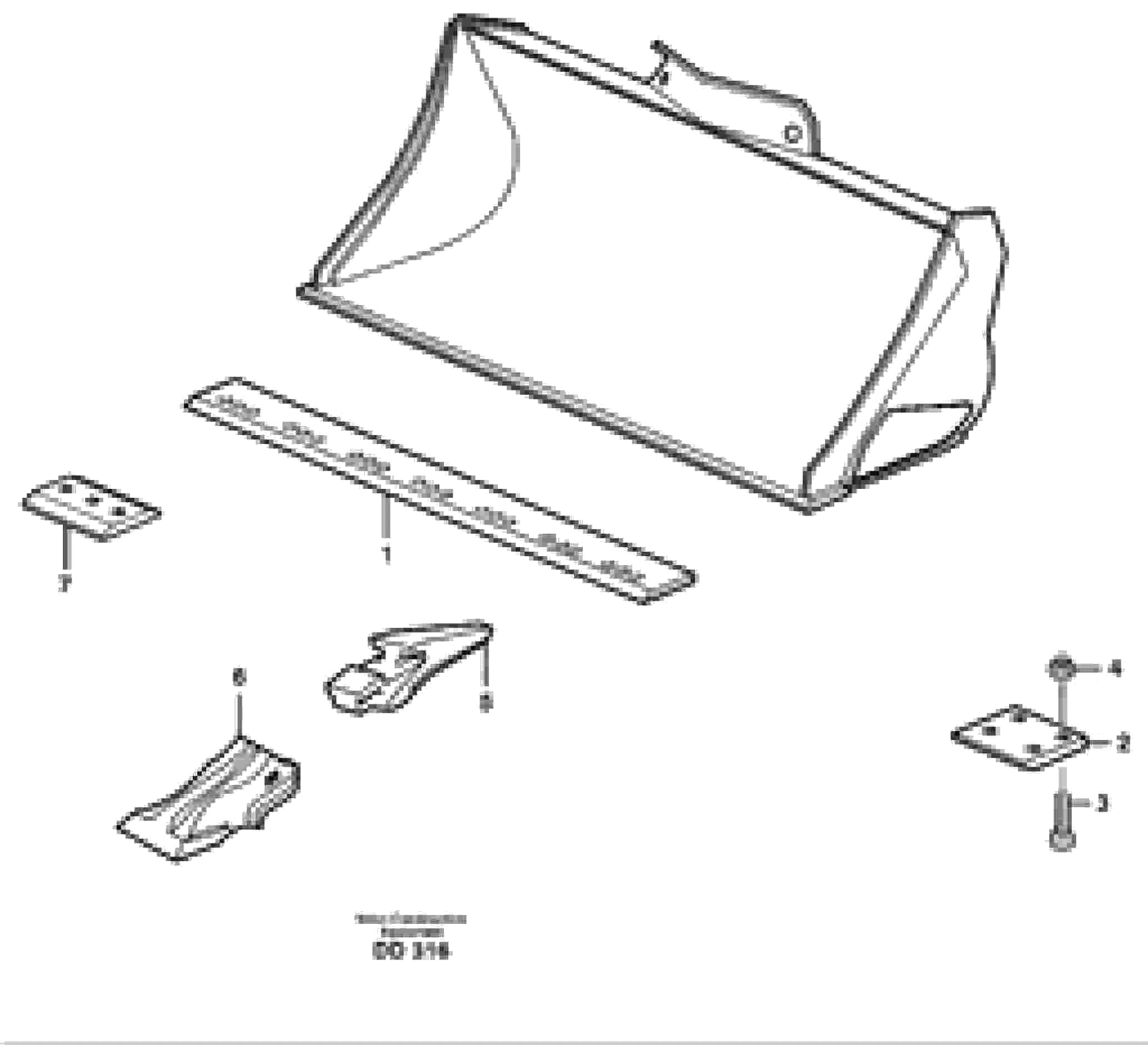 Схема запчастей Volvo L30 - 16894 Bucket, straight with teeth ATTACHMENTS ATTACHMENTS WHEEL LOADERS GEN. - C