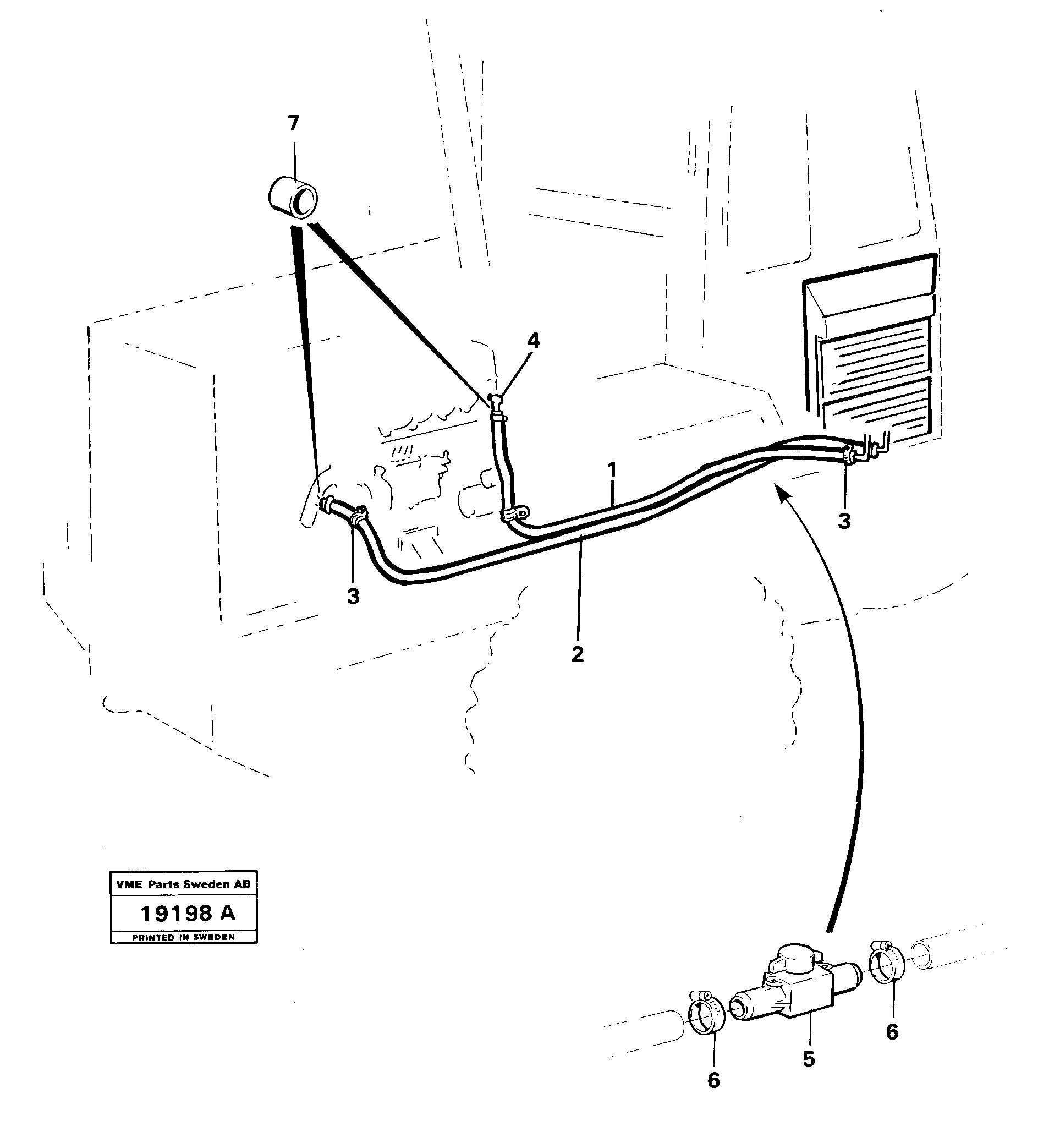 Схема запчастей Volvo L30 - 86139 Hoses L30 L30