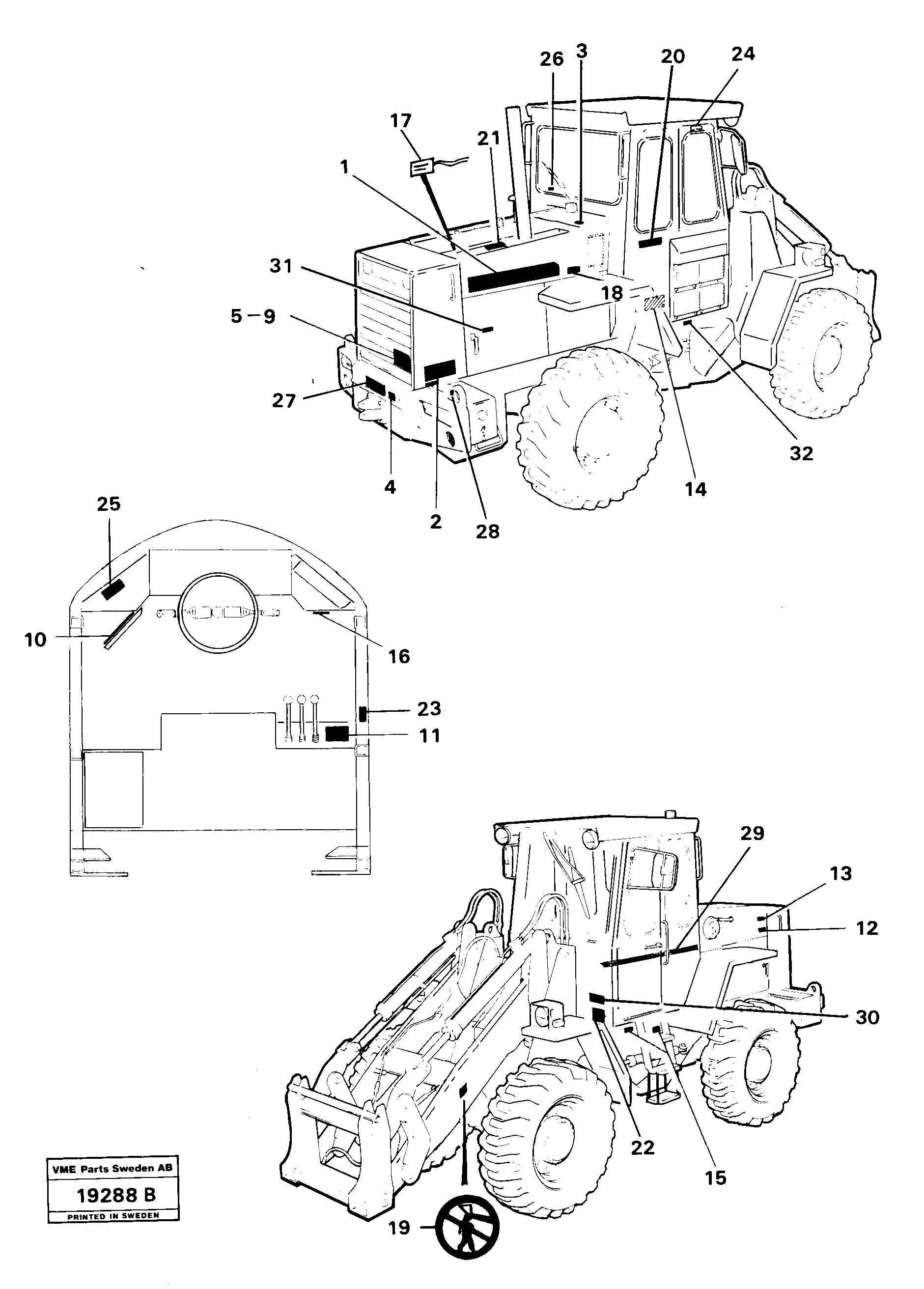 Схема запчастей Volvo L30 - 65966 Sign plates and decals L30 L30