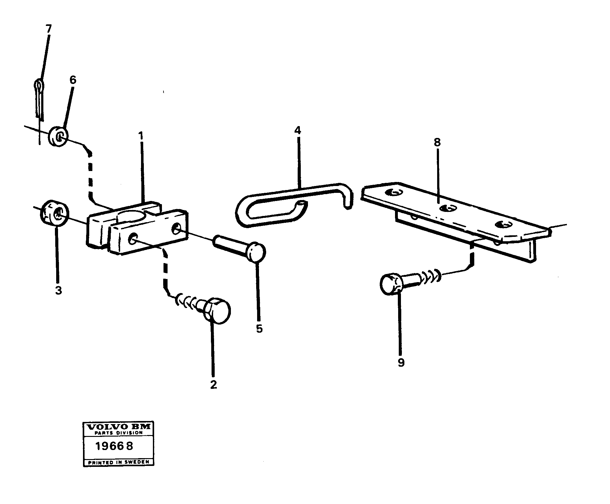Схема запчастей Volvo L30 - 27920 Lever lock L30 L30