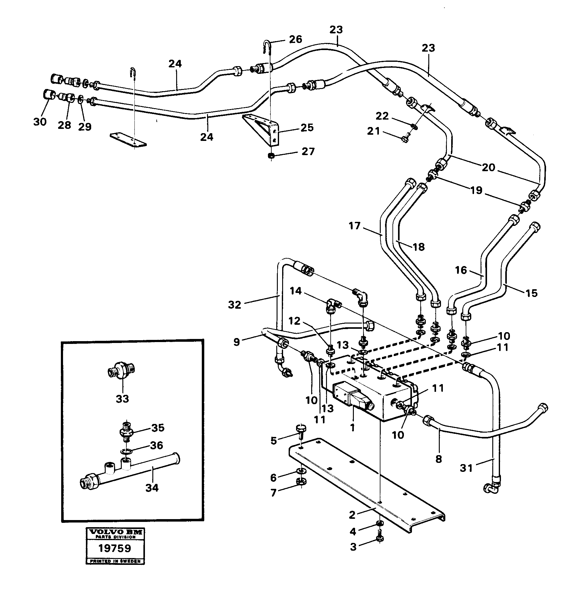 Схема запчастей Volvo L30 - 27923 4:th hydraulic function L30 L30