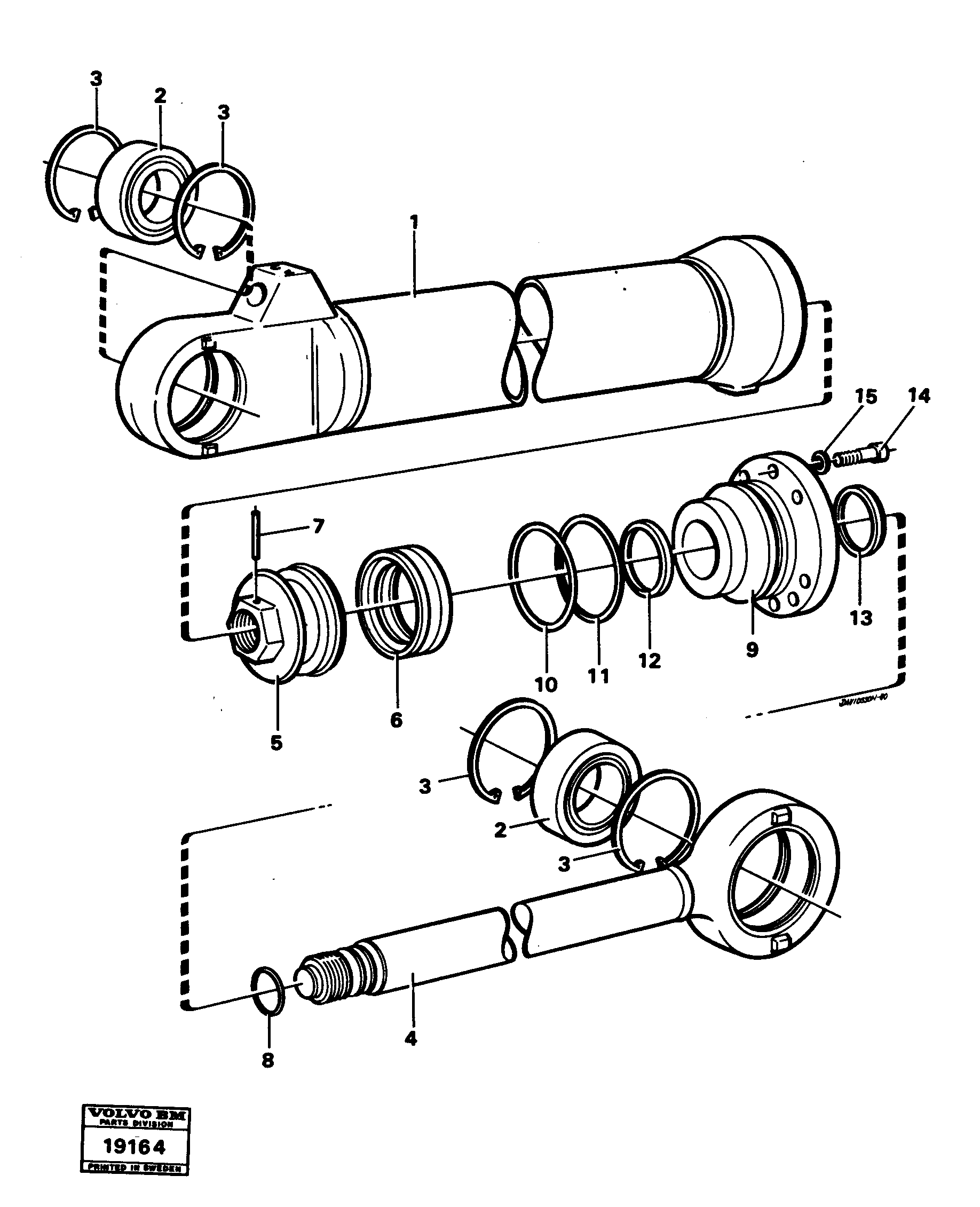 Схема запчастей Volvo L30 - 40453 Hydraulic cylinder tilting L30 L30