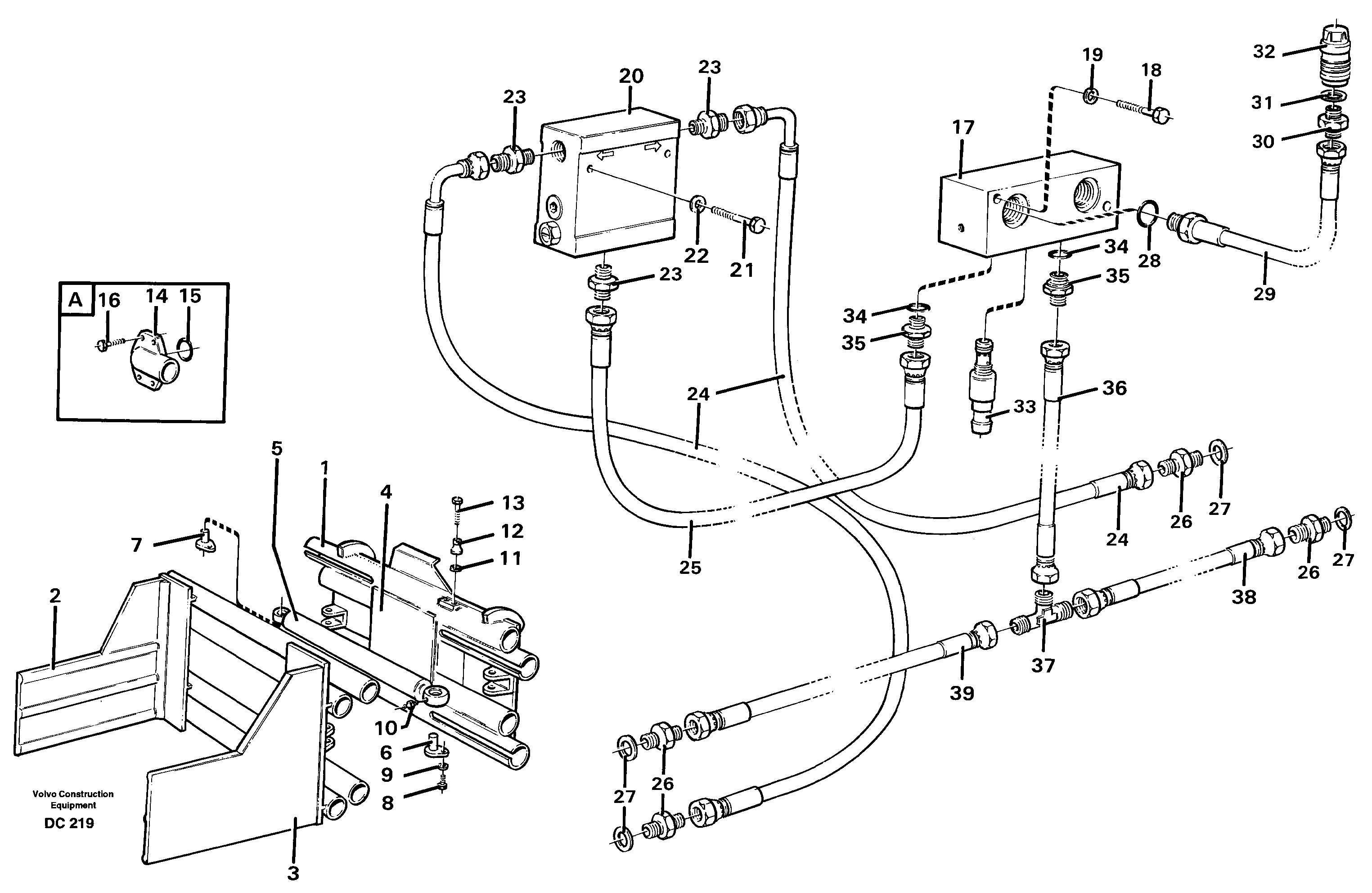 Схема запчастей Volvo L30 - 40488 Hydraulic bale clamp ATTACHMENTS ATTACHMENTS WHEEL LOADERS GEN. - C