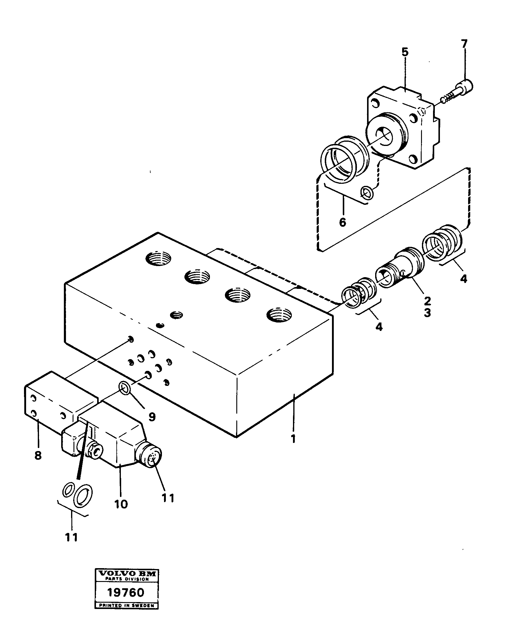 Схема запчастей Volvo L30 - 664 Hydraulic valve L30 L30