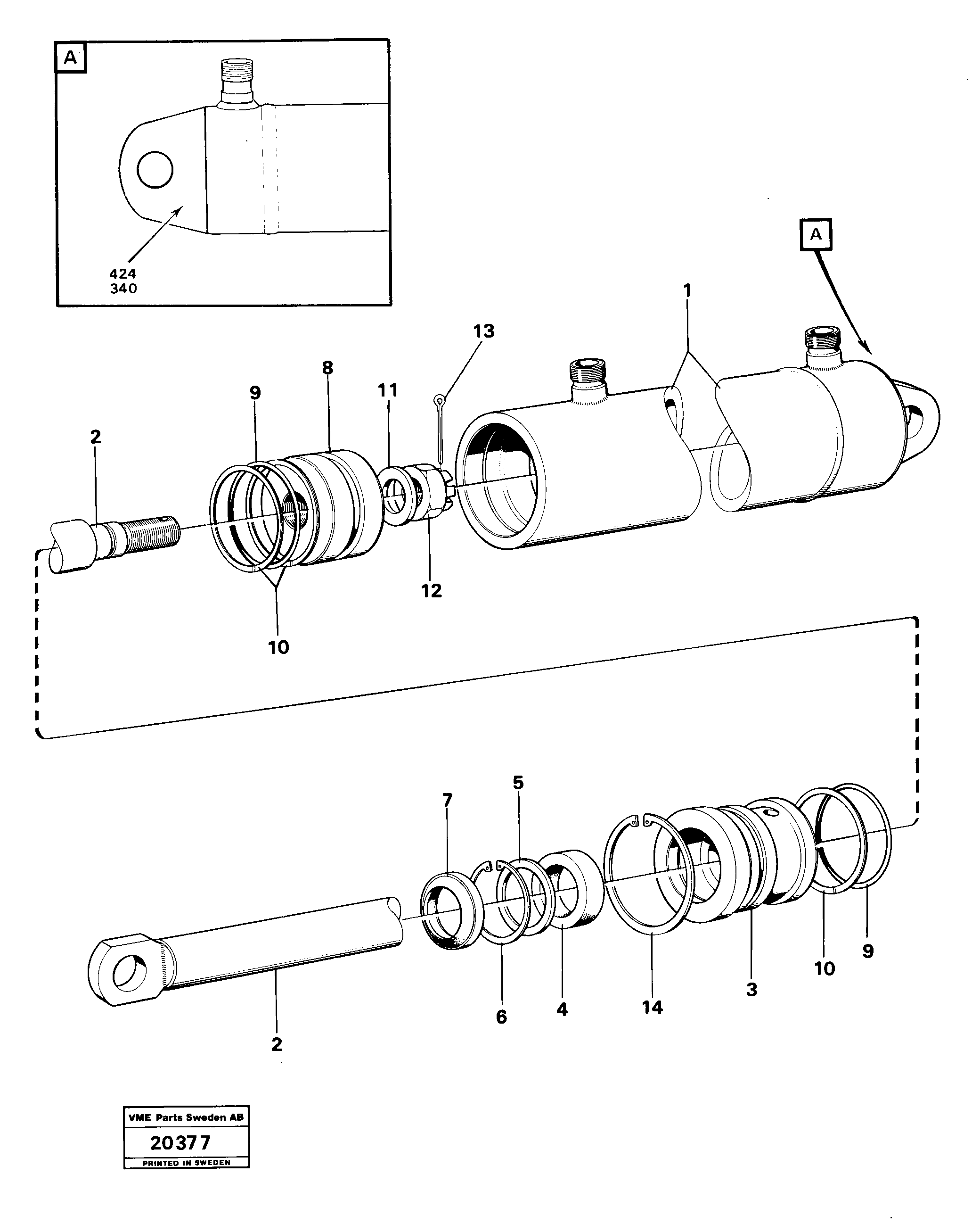 Схема запчастей Volvo L30 - 25686 Hydraulic cylinder, attachment bracket L30 L30